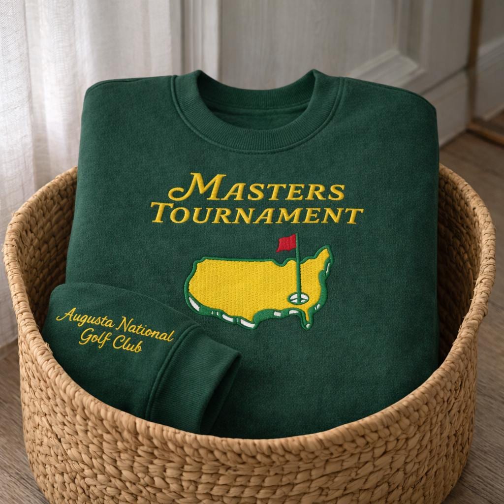 Masters Golf Legend Embroidered Sweatshirt, Augusta National Tournament Shirt, Champion Golfer Shirt, Golf Fan Classic Apparel, Spring Golf Gifts