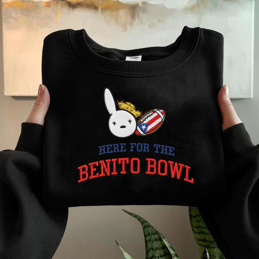 Benito Bowl Embroidered Sweatshirt – American Football Game Day Crewneck, Final Football Game Fan Shirt