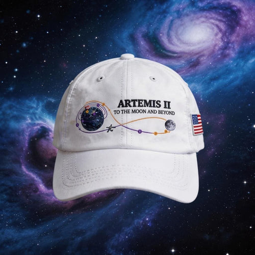 Artemis II To The Moon And Beyond Embroidered Cap, NASA Mission Hat, Space Lover Baseball Cap, Unisex Gift for Mom Dad
