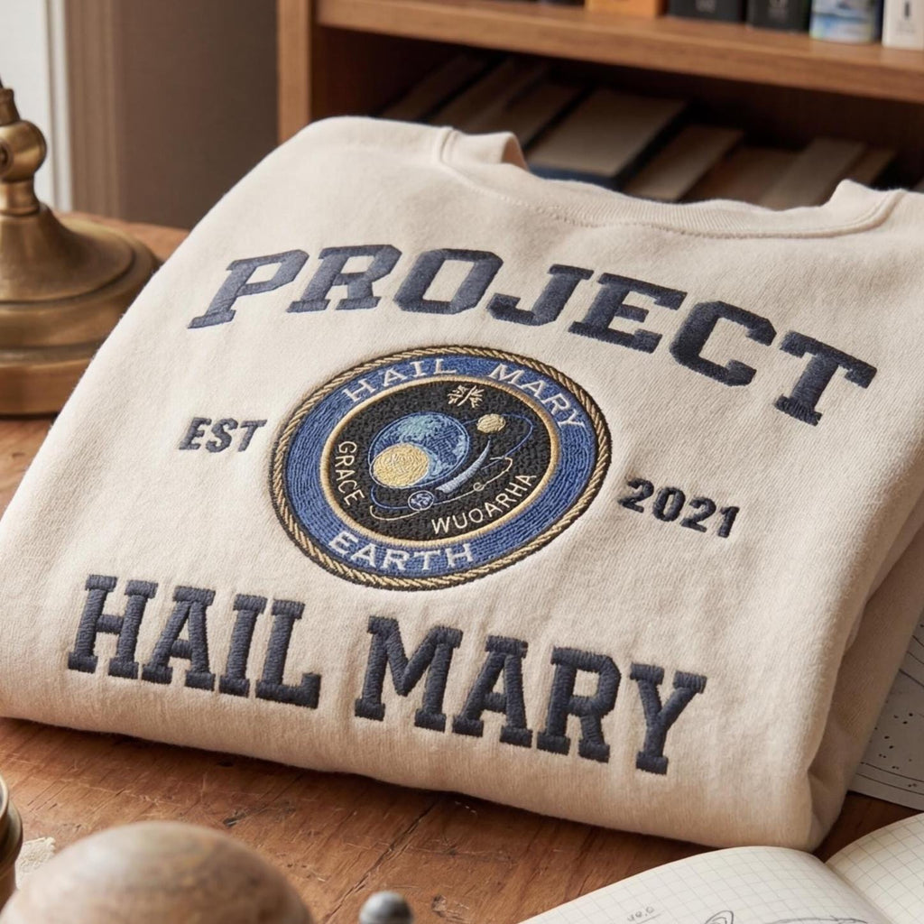 Embroidered Project Hail Mary Shirt, Amaze Rocky Inspired Crewneck, Sci-Fi Book Lover, Andy Weir, Nerdy Bookish Shirt, Gift For Book Lover