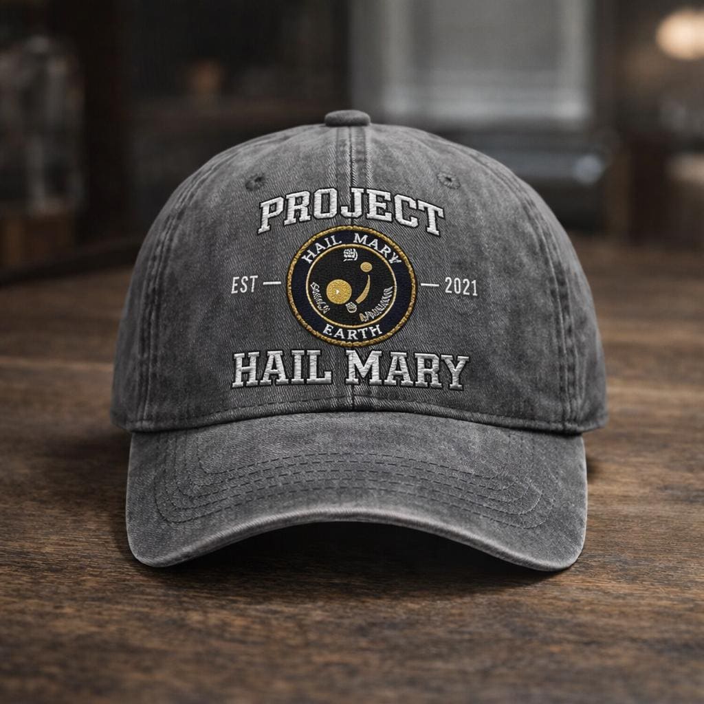 Project Hail Mary Embroidered Hat, Amaze Retro Sci-Fi Denim Cap, Rocky Eridian Cap, Booktok Alien Merch
