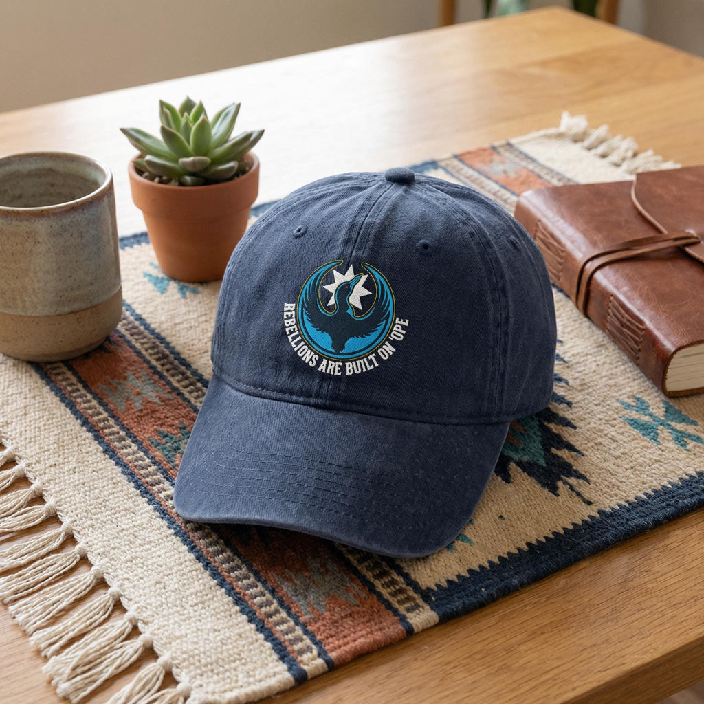 Rebellions Are Built On Hope Embroidered Hat, Minnesota Rebel Alliance Political Hat, MN State Bird Loon Protest + Resistance Hat