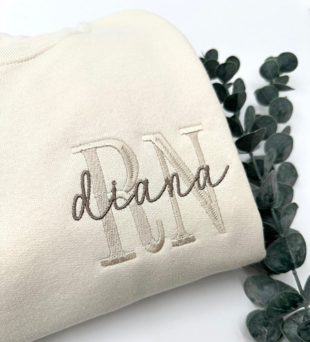 Embroidered Nurse Sweatshirt Hoodie: Athletic Block Gemma, Nursing School Gift