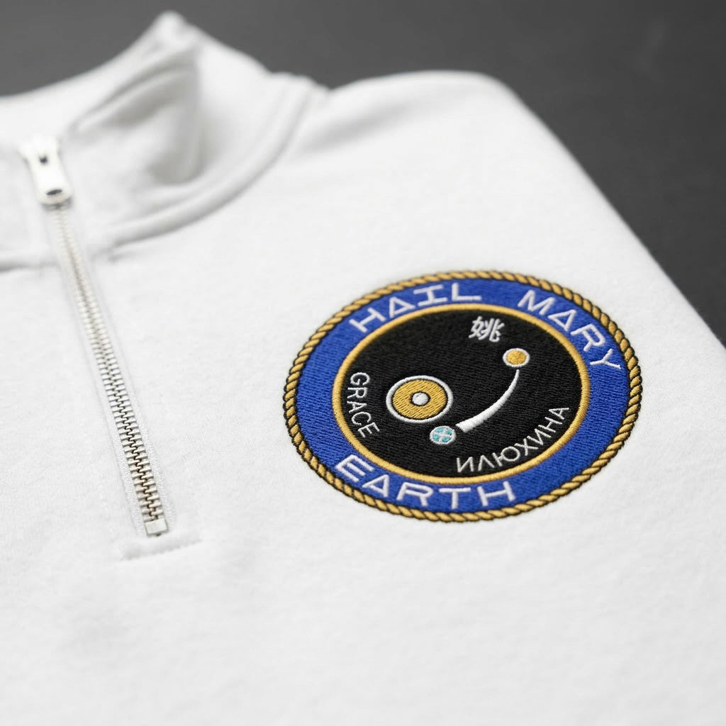 Embroidered Project Hail Mary Zip Sweatshirt, Sci-Fi Earth Embroidery Sweater, Funny Space Quote Amaze Amaze Amaze Shirt, Book Lovers Gift