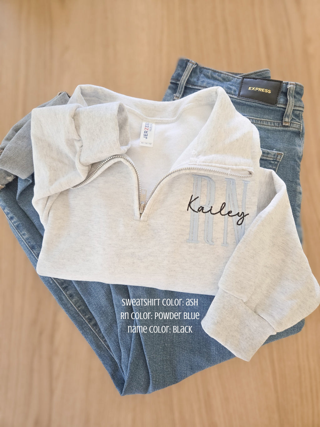 Nurse Custom Quarter Zip Sweatshirt - Jerzees Nublend Quarter Zip - Custom Embroidered-Personalized-Nursing Graduation-Nurse-RN-Gift for her