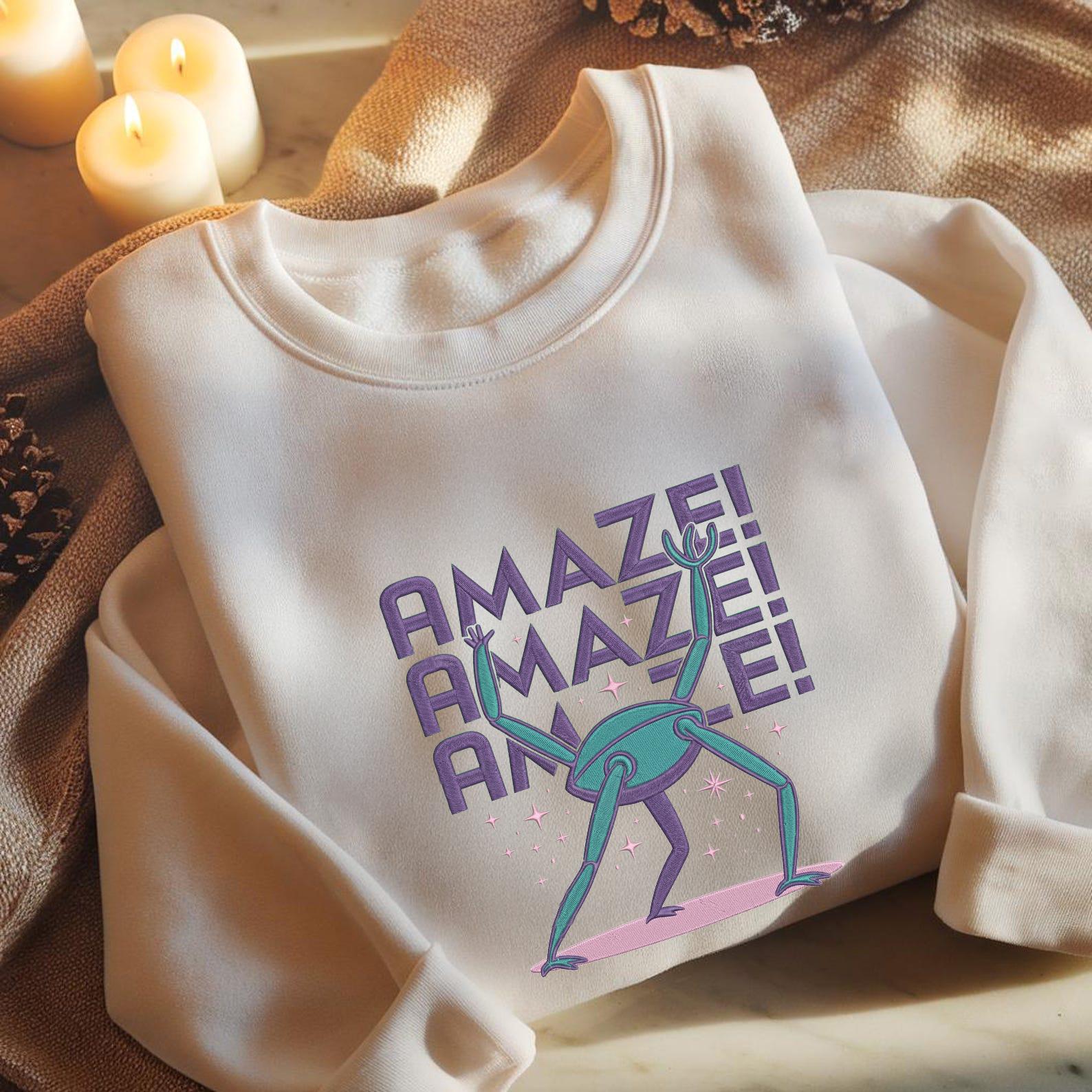 Embroidered Amaze Amaze Amaze Sweatshirt, Book Lovers Gift, Funny Space Quote Sweatshirt