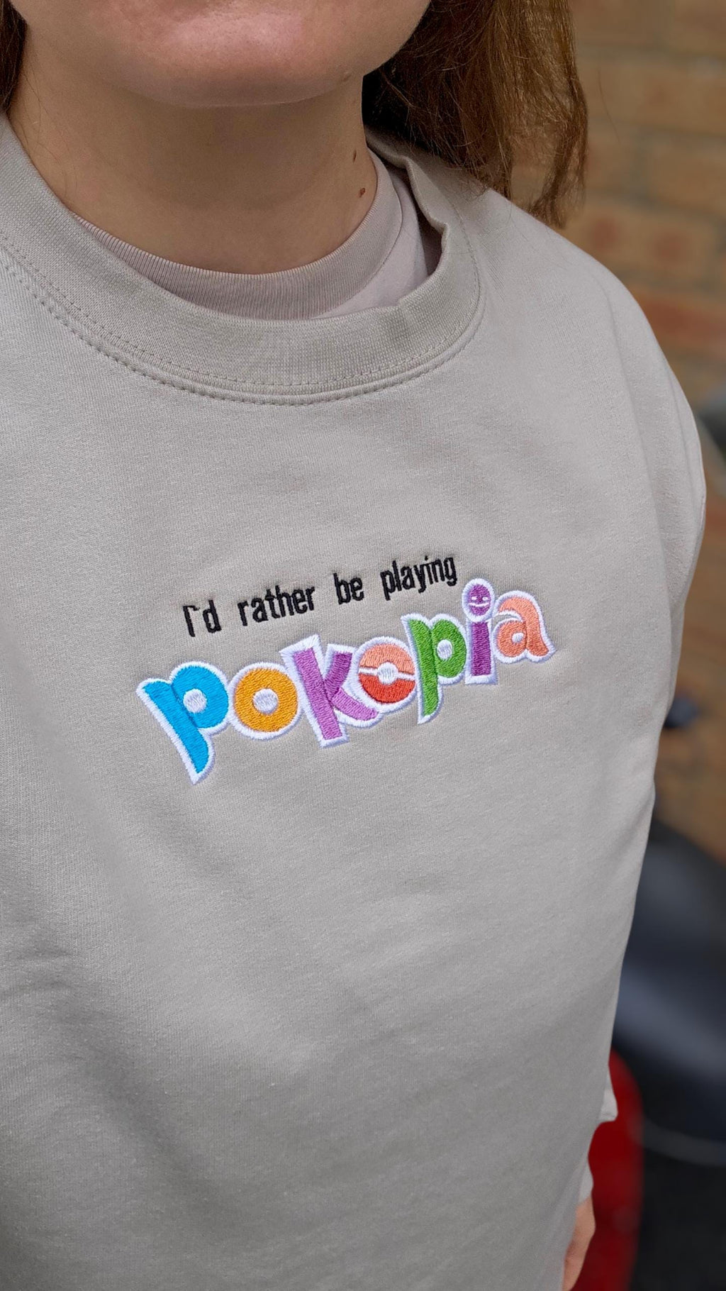 Pokopia Embroidered Sweatshirt, Cute Gaming Sweatshirt, Pokemon Sweatshirt