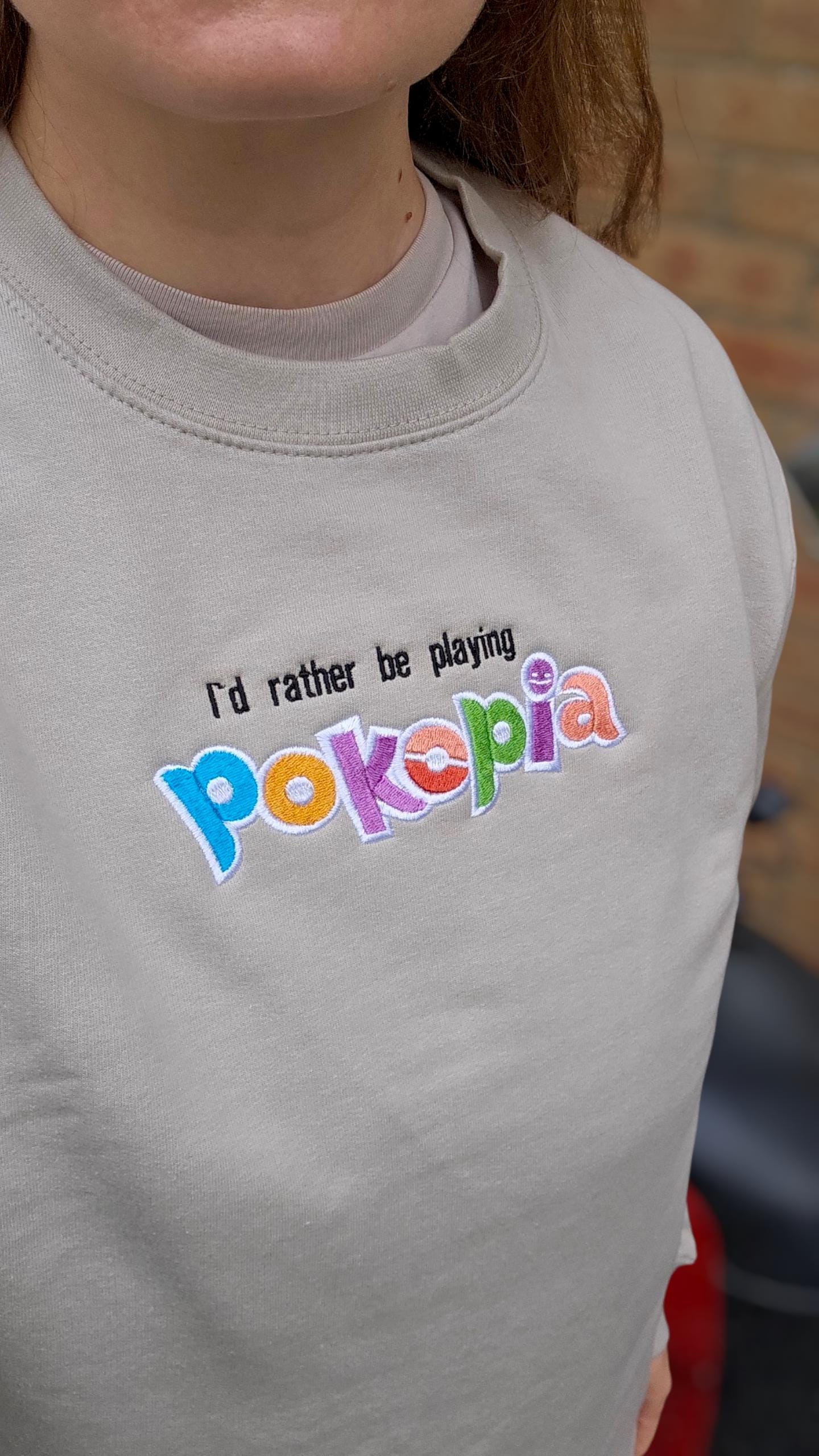 Pokopia Embroidered Sweatshirt, Cute Gaming Sweatshirt, Pokemon Sweatshirt