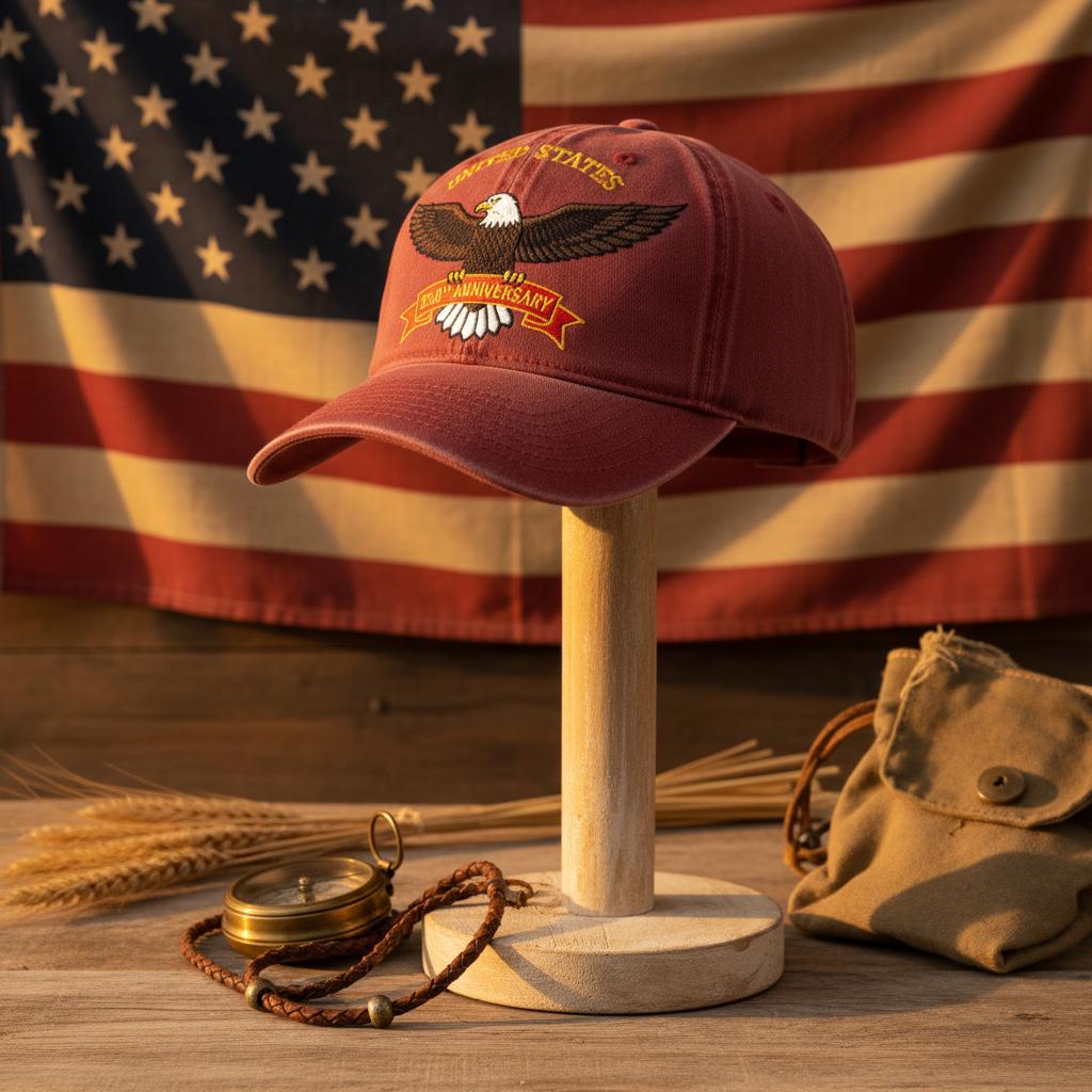 United States 250th Anniversary Patriotic Bald Eagle Embroidered Unstructured Dad Hat