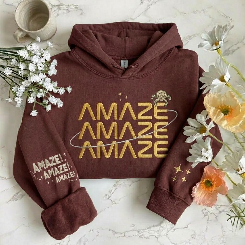 Embroidered Space Galaxy Amaze Crewneck, Space Universe Lover Embroidered Sweatshirt, Bookish Lovers Clothing Gift