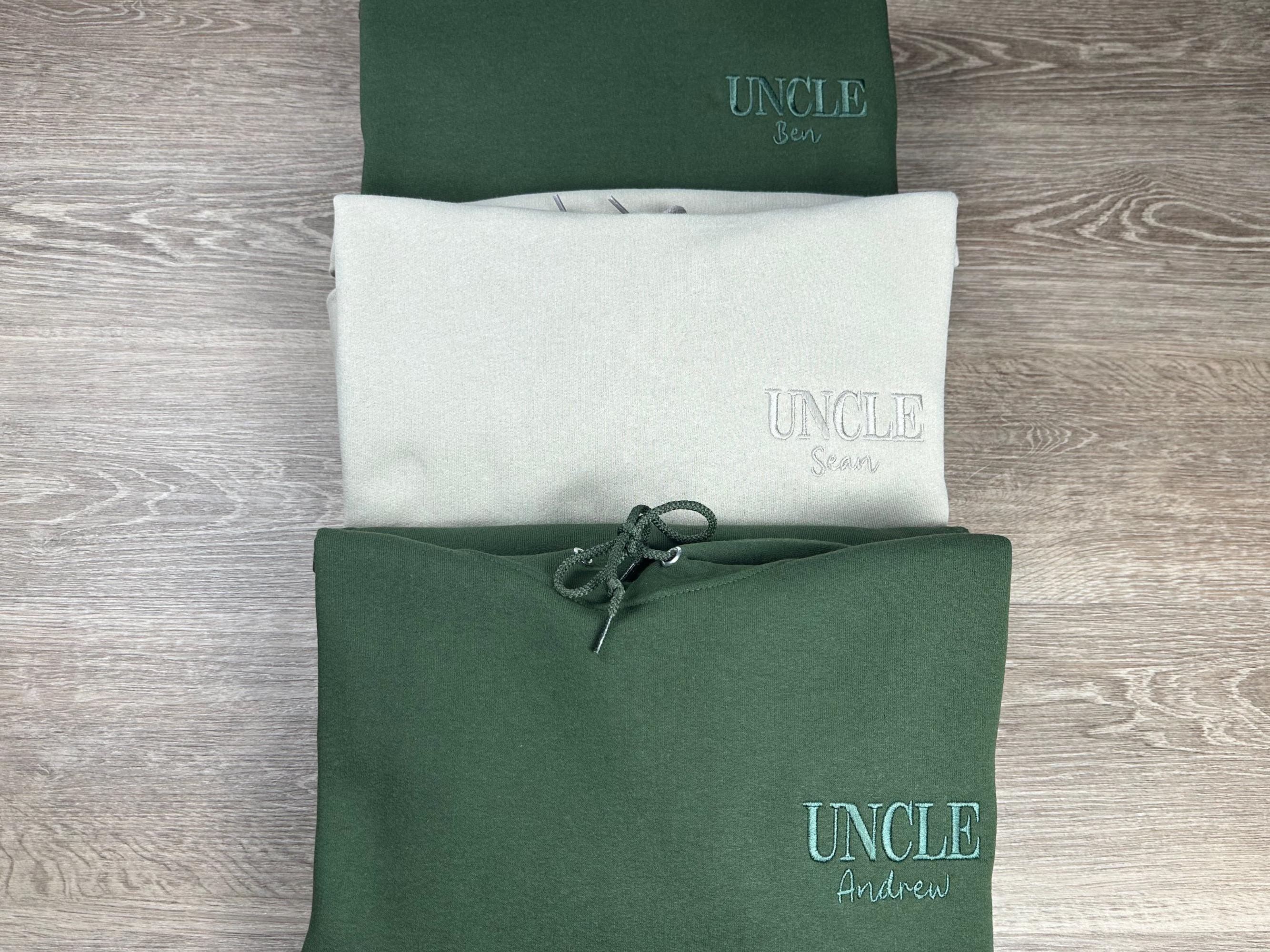 Custom Embroidered Uncle Hoodie, Brother's Baby Reveal Gift, Personalize with Uncle Name, Personalized Family Gift, Proud Uncle Sweatshirt