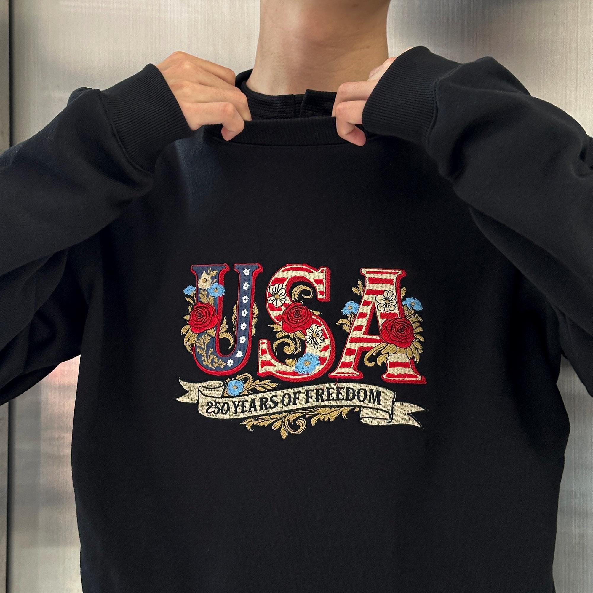 USA Embroidered Shirt, America 250th Anniversary 1776–2026