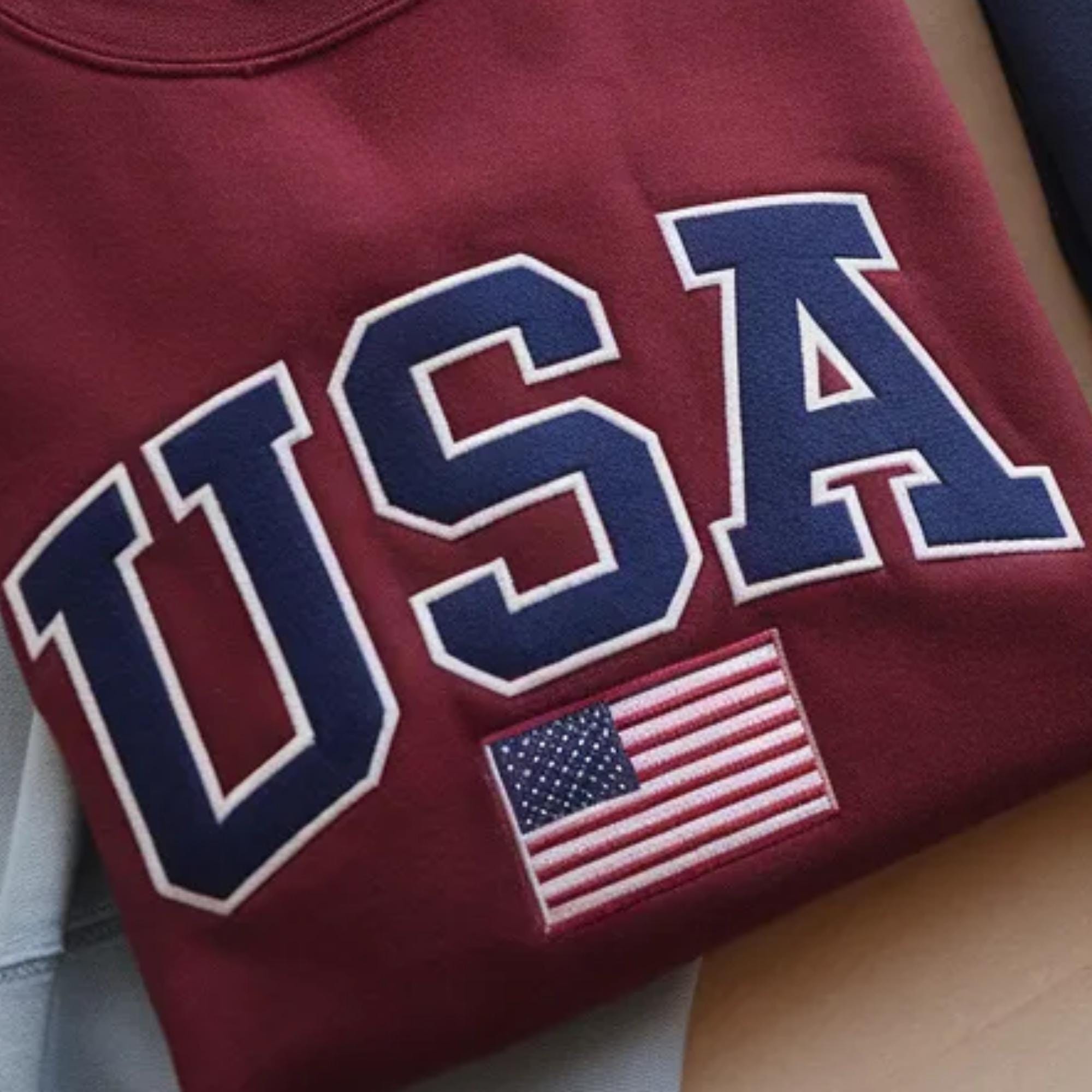 Embroidered America Sweatshirt, USA Shirt, 4th Of July T-Shirt