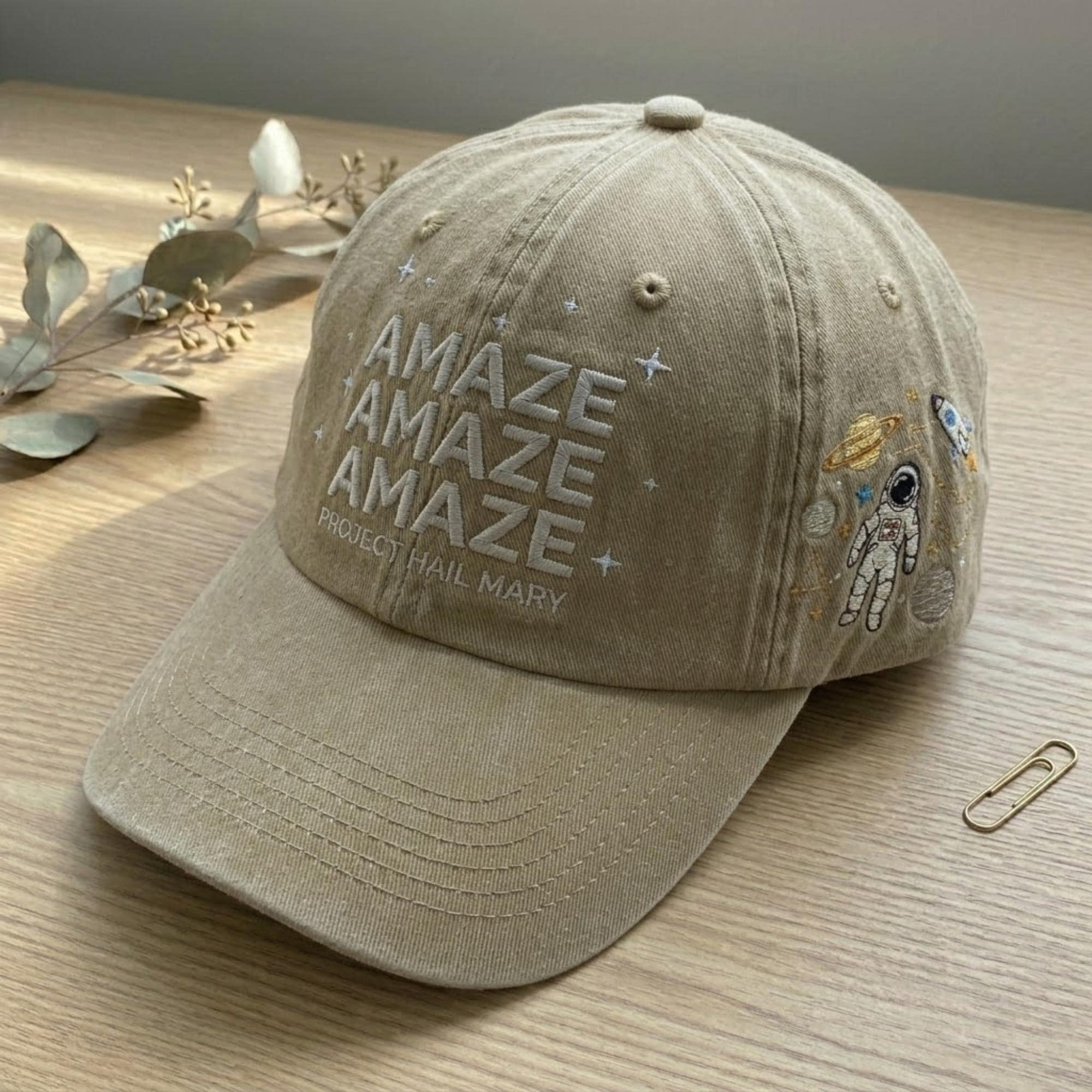 Embroidered Rocky Amaze Amaze Amaze Washed Out Hat, Planet Project Hail Mary Baseball Cap, Sci-fi Fantasy Bookish Hat, Gift For Book Lovers