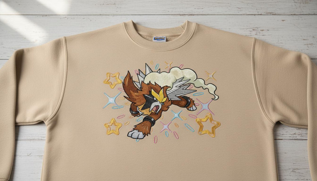 Entei Embroidered T-Shirt, Pokemon Character Embroidery Sweater, Snorlax Anime Embroidery Hoodie, Fashion Clothing, Gift For Her
