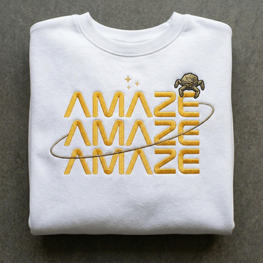 Embroidered Amaze Amaze Amaze Sweatshirt, Sci-Fi Men Tee, Funny Space Quote Shirt, Book Lovers Gift