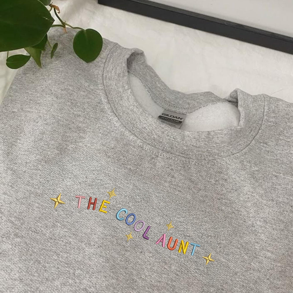Embroidered The Cool Aunt T-Shirt, Favorite Aunt Shirt, Best Aunt Gift from Niece or Nephew, New Aunt Tee, Funny Aunt Shirt, Future Aunt Gift