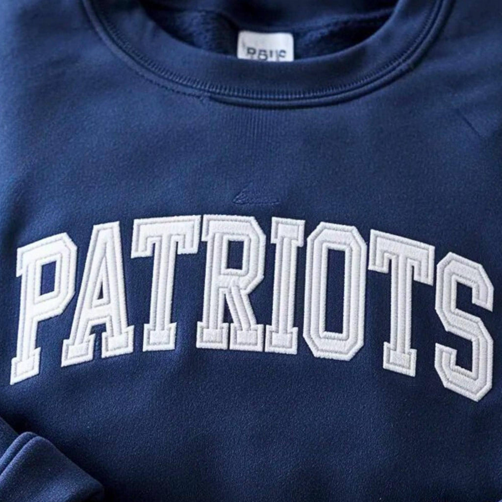 Vintage Embroidered Patriots Sweatshirt – Classic Game Day Team Spirit Crewneck