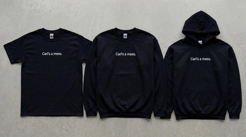 Carls a Mess Embroidered Hoodie, Funny Reality Quote Sweatshirt, Minimalist Unisex Casual Streetwear, Soft Shirt Style Gift for Fans