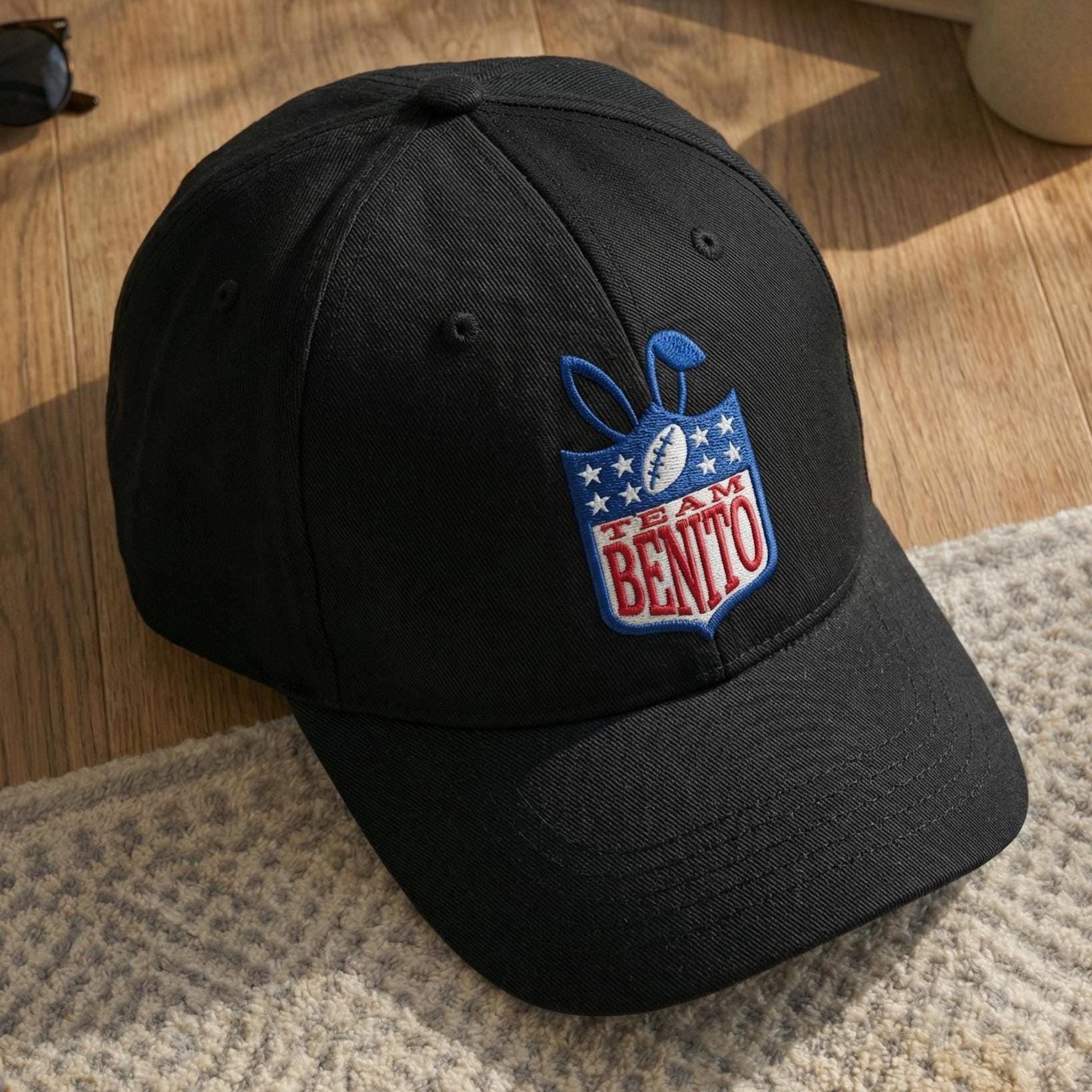 Embroidered Bad Benito Bowl Bunny Football Hat, Distressed Retro Game Day Cap, Puerto Rico Super Bowl LX Fan Gift, Benito Bowl Merch