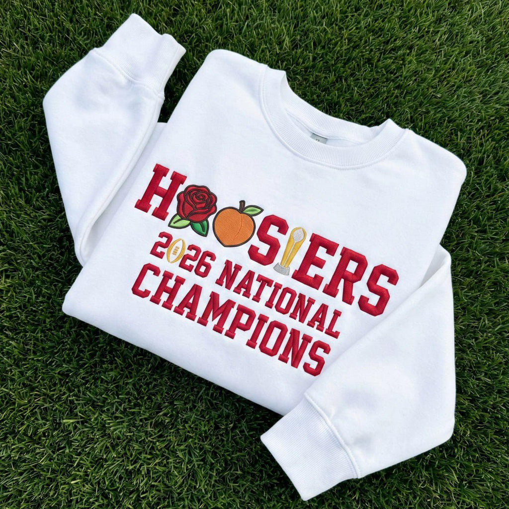 Indiana Football Embroidered 2026 National Champs Sweatshirt, Trendy Game Day T-Shirt, Unisex Hoodie, College Football Fan Gift
