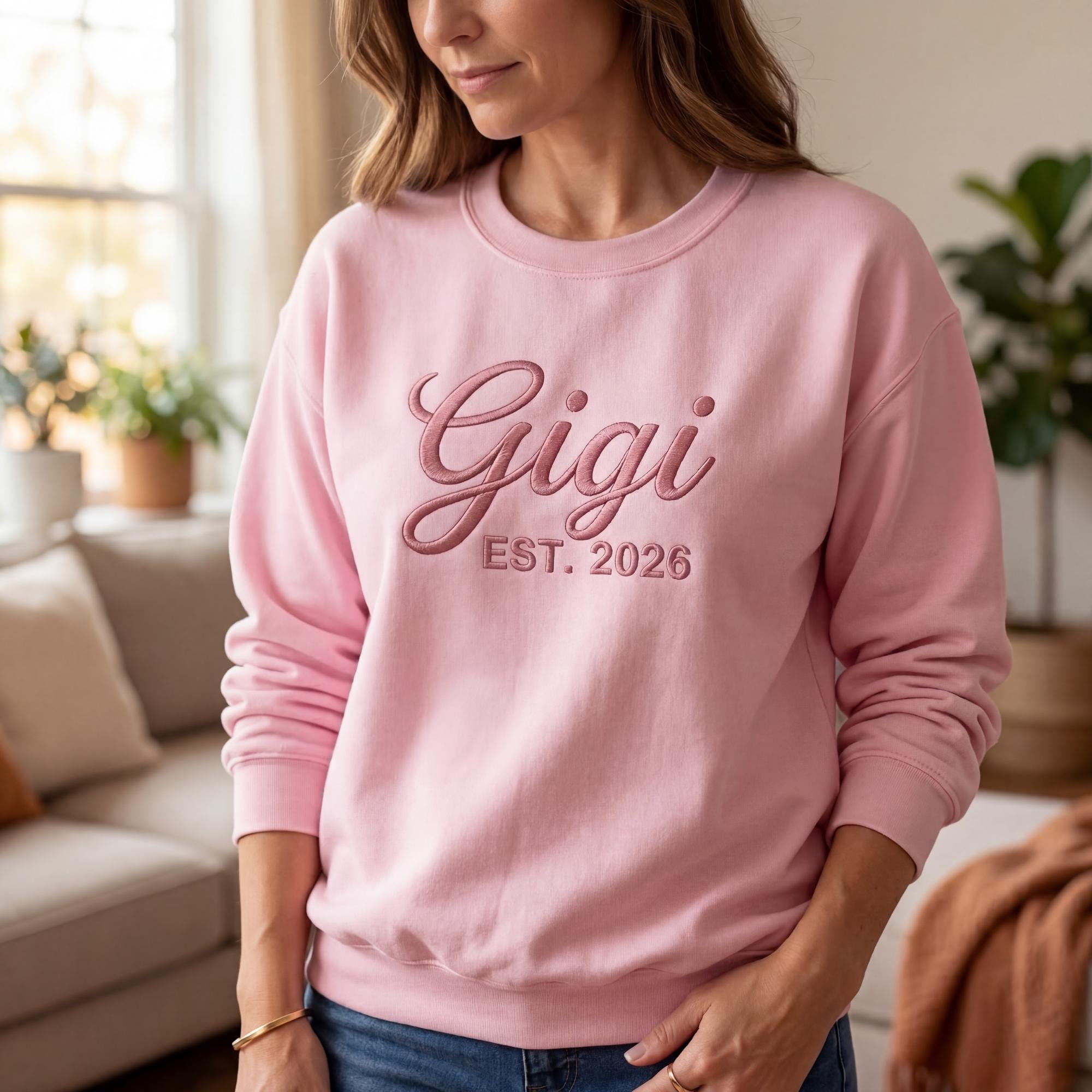 Custom Embroidered Grandma Mama Nana Mimi Sweatshirt & Hoodie, Gift For New Mom, Mothers Day Gifts,