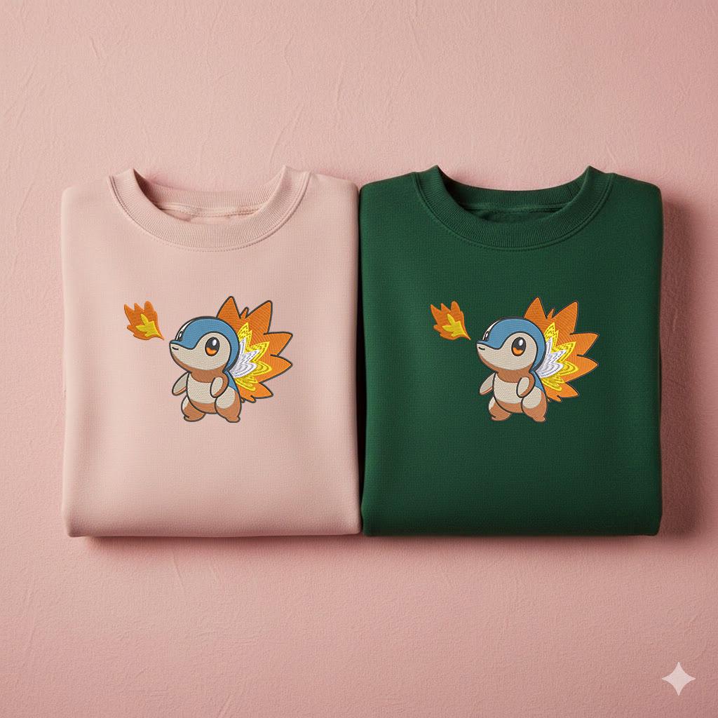 Cyndaquil Embroidered, Hoodie Evolution Gifts For Fans, Poke Embroidery