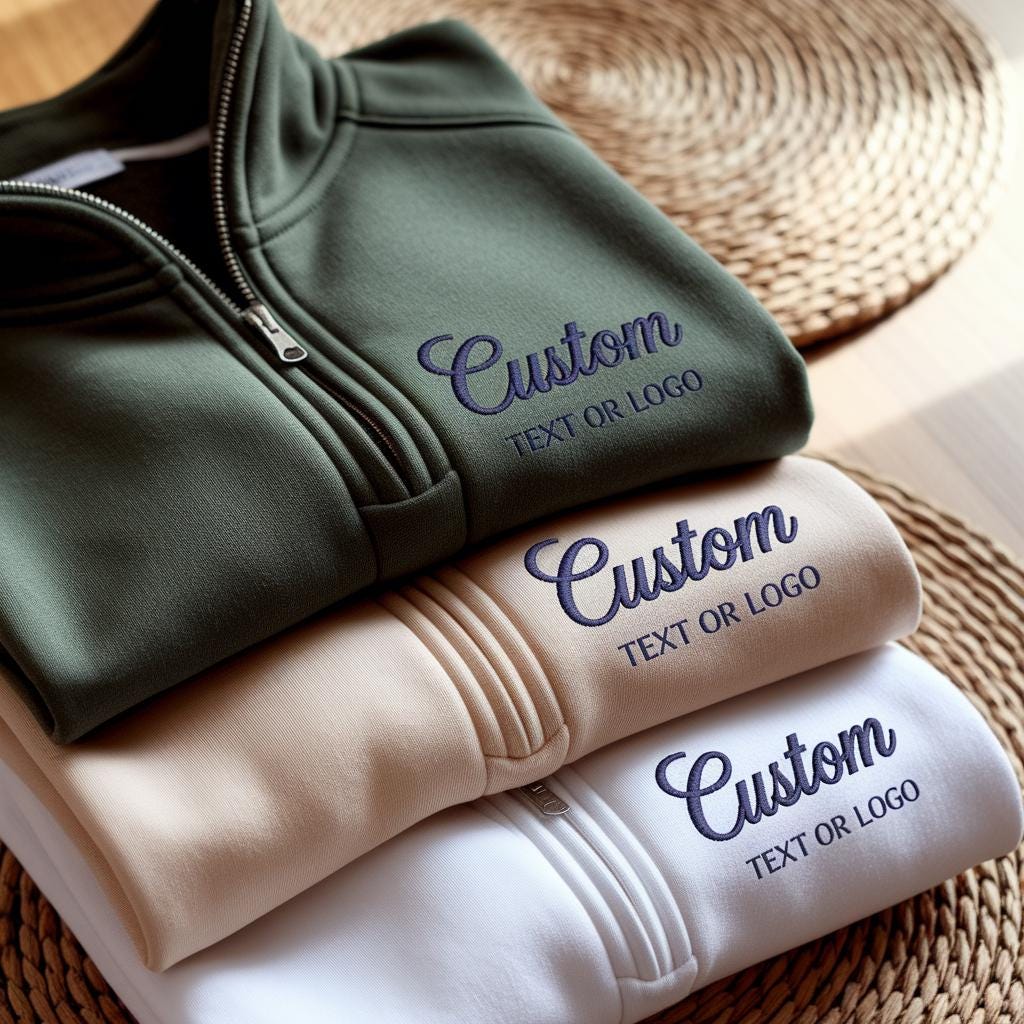 Custom Embroidered Quarter Zip Sweatshirt: Personalized Team Apparel