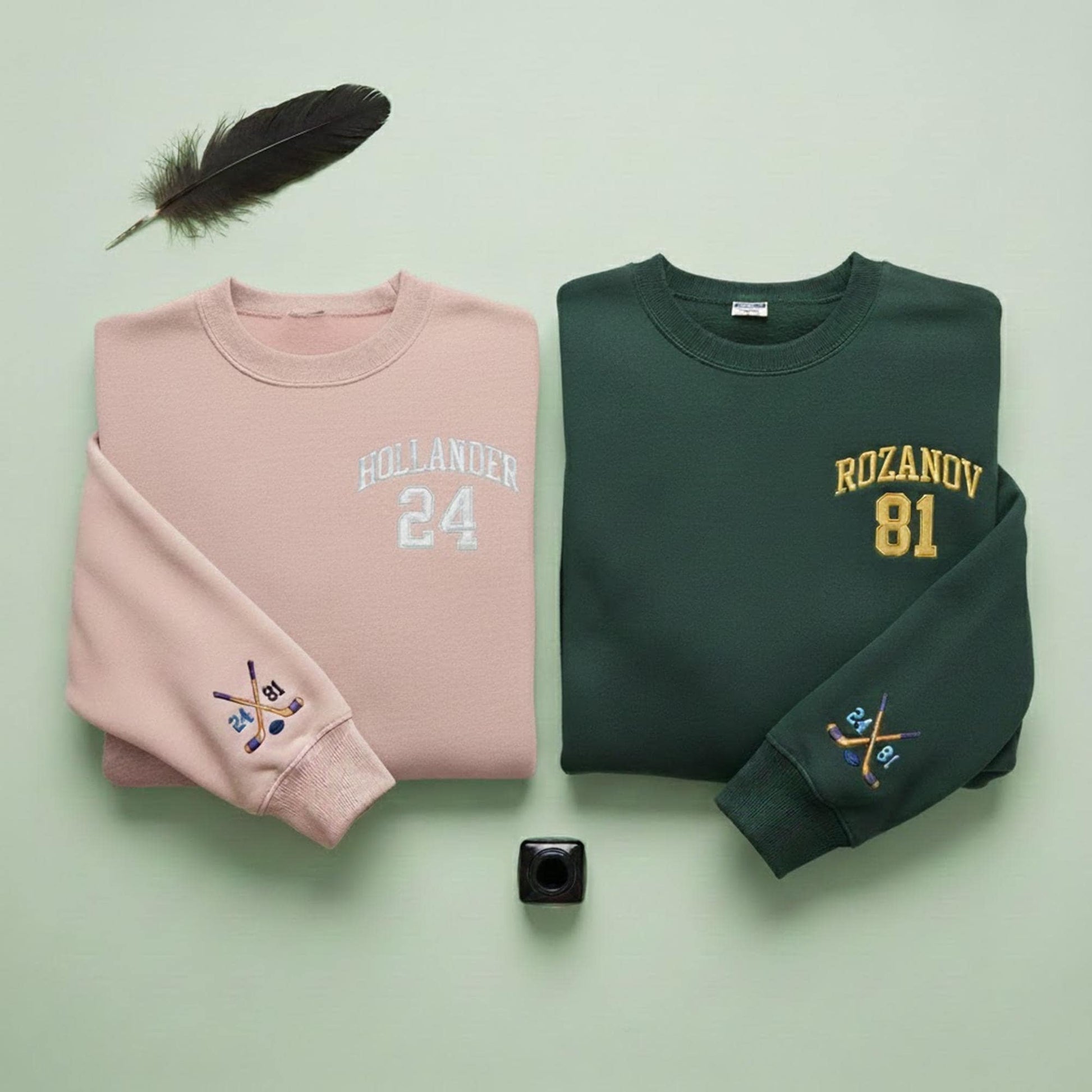 Embroidered Heated Rivalry Team Hollanov Sweatshirt – Hollander Rozanov 24 81 Hockey Romance, LGBT Hockey Fan Gift