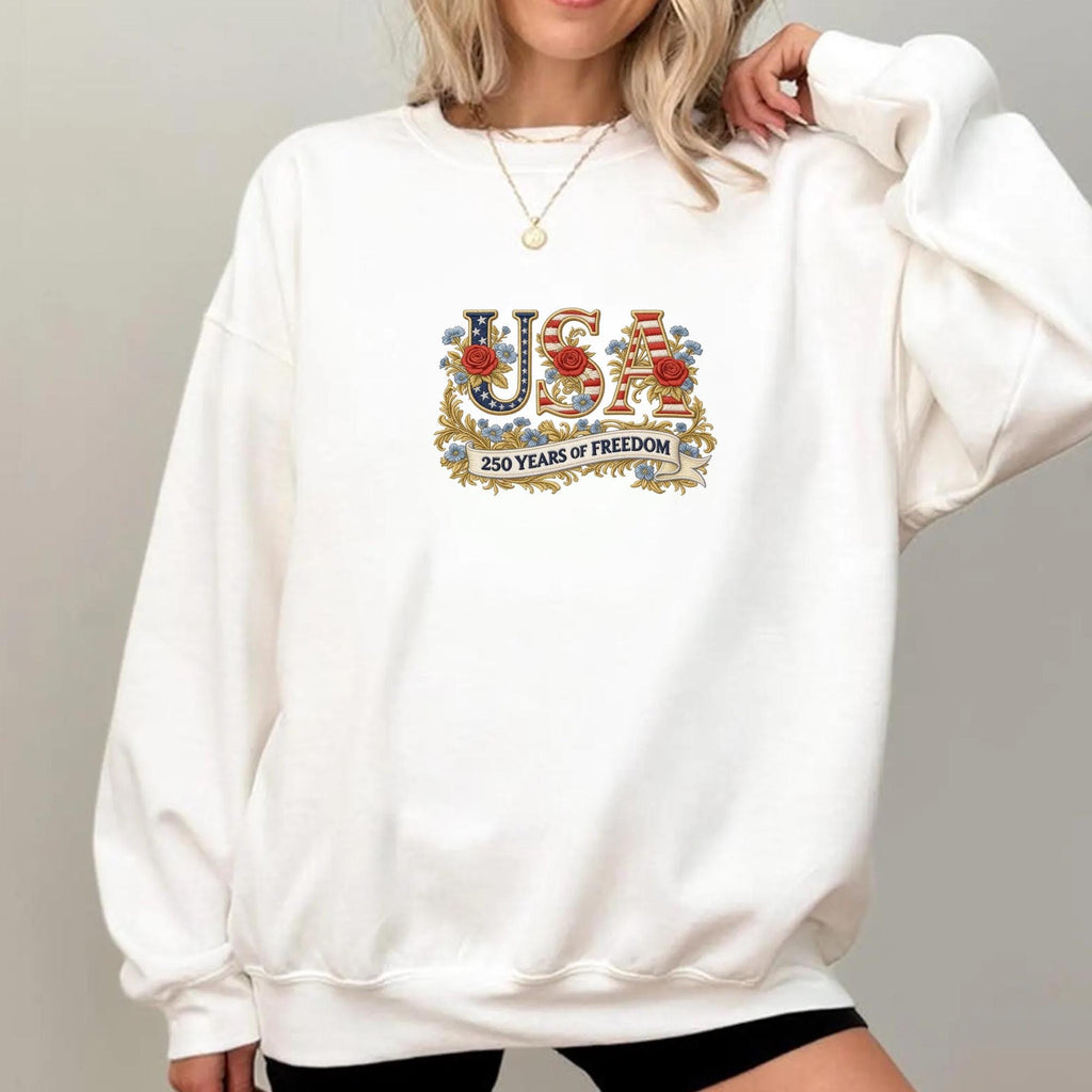 USA 250 Years of Freedom Embroidery Design, Patriotic American Flag Machine Embroidery File, 1776–2026 Semiquincentennial, 4th of July Independence Day