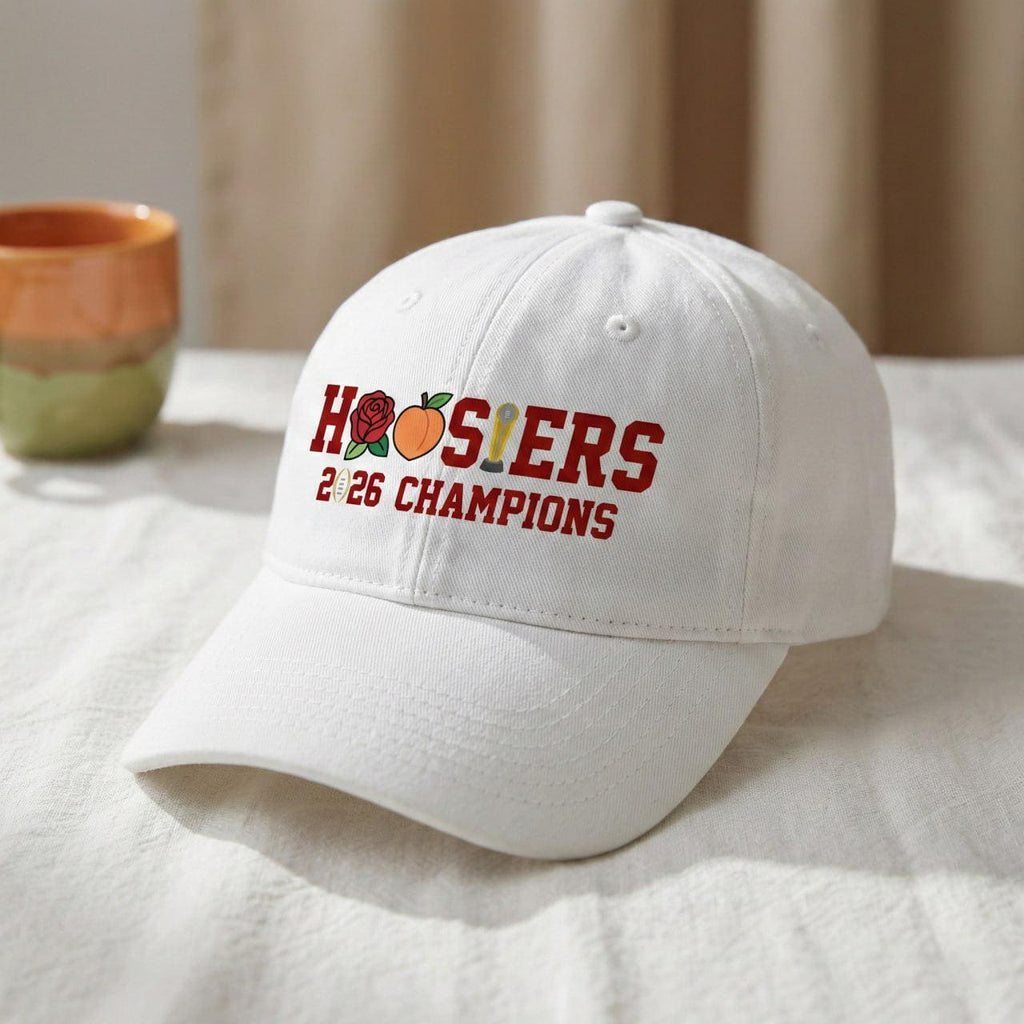 Embroidered Indiana Football 2026 National Champs Wash Hat, Indiana Trucker Hat, Hoosiers Lover, Bloomington Hat, College Fan Gift