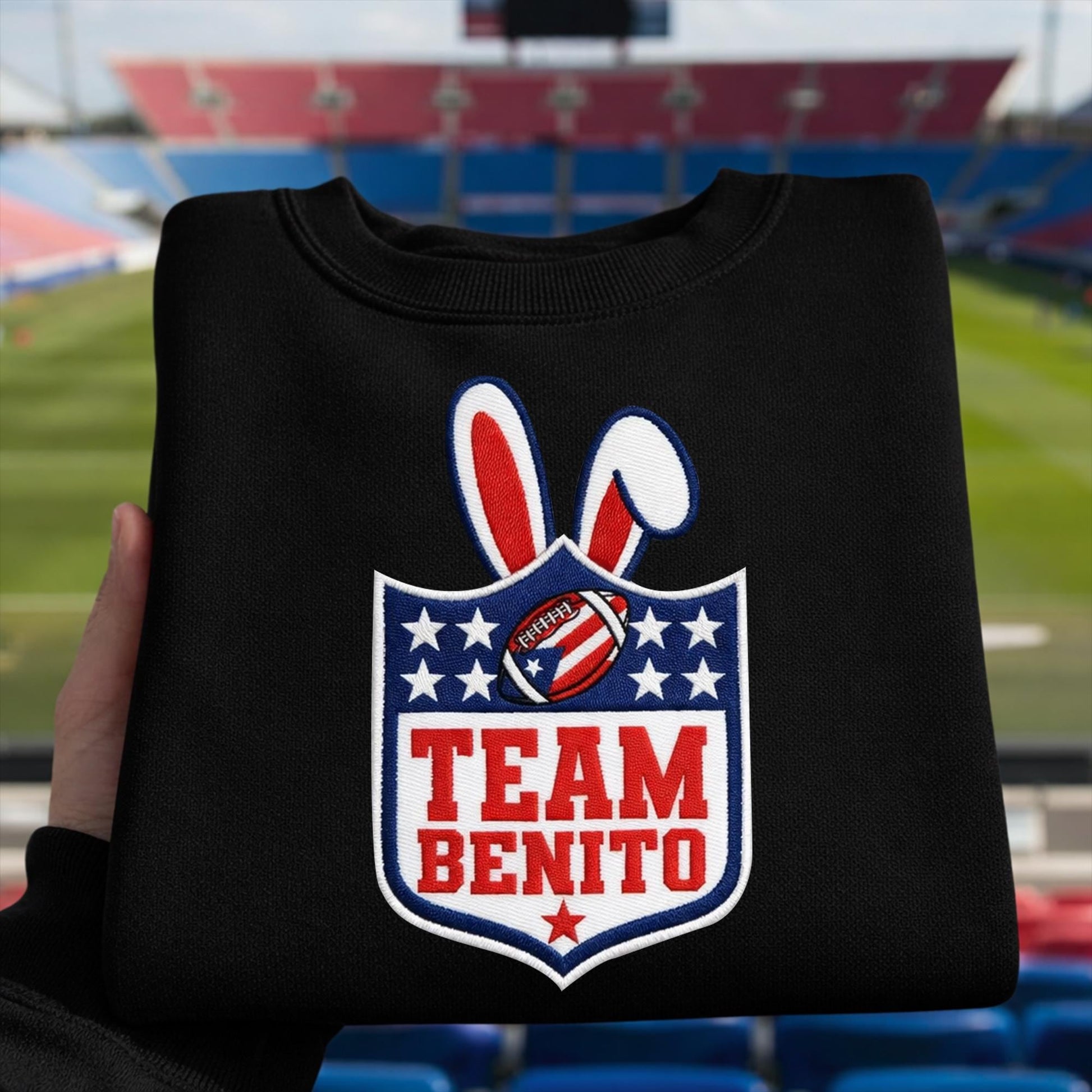 Embroidered Team Benito Football Sweatshirt – Game Day Shirt, Football Fan Sports Gift, Unisex Hoodie for Men & Women, Bowl Game 2026
