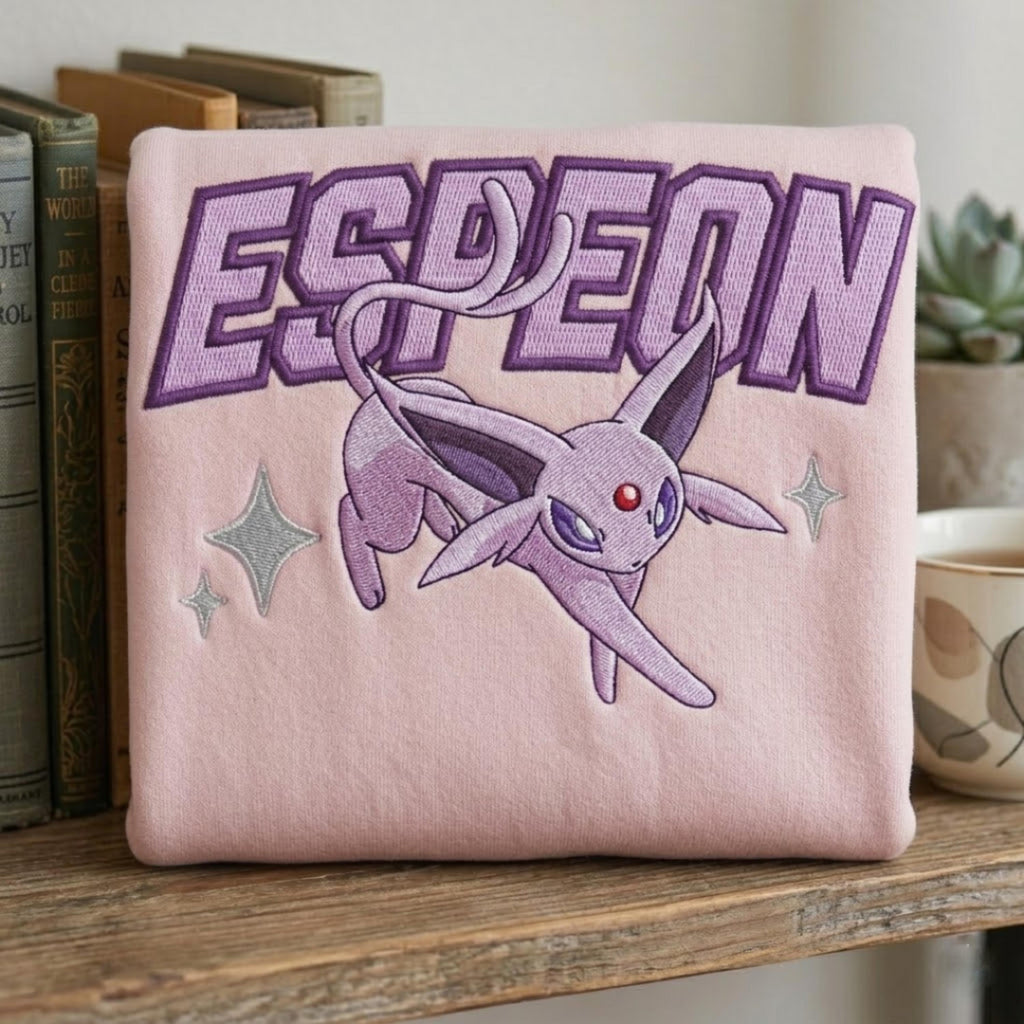 Custom Poke Character Embroidered Hoodie, Personalized Anime Sweatshirt, Cute Embroidery Hoodie, Gift for Pokemon Fans, Unisex Gift