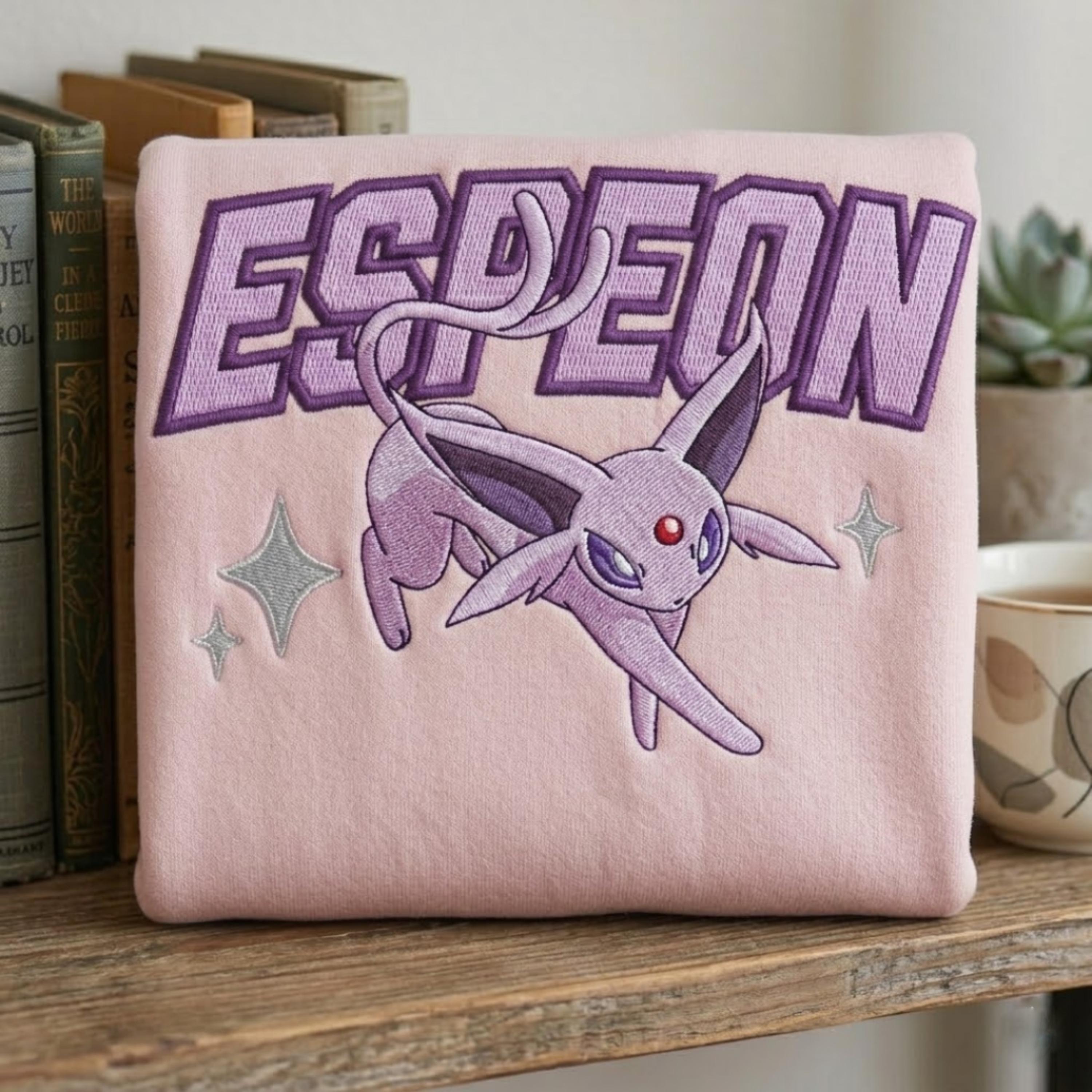 Custom Poke Character Embroidered Hoodie, Personalized Anime Sweatshirt, Cute Embroidery Hoodie, Gift for Pokemon Fans, Unisex Gift