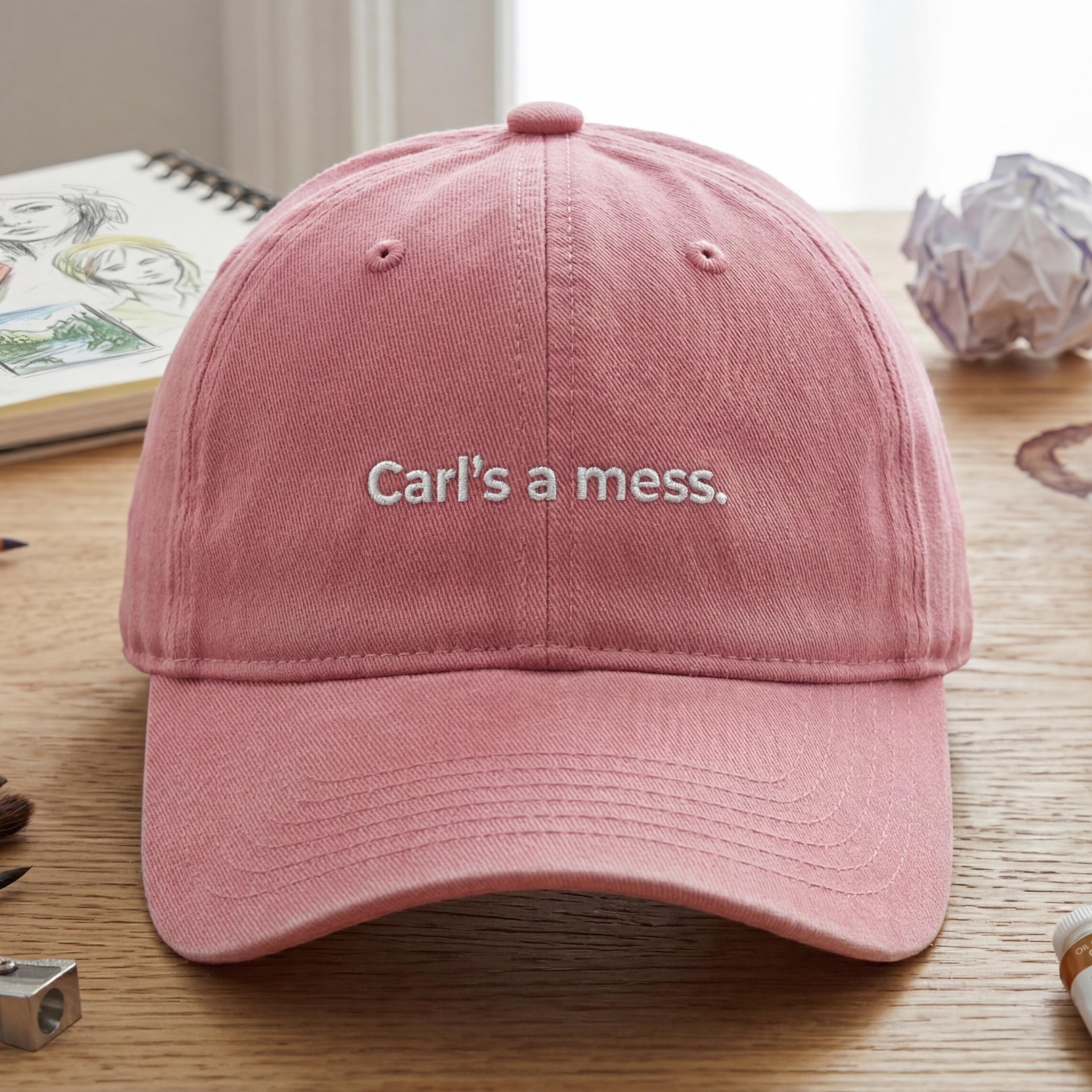 Carls a Mess Embroidered Dad Hat – Funny Minimalist Quote Cap, Unisex Adjustable Cotton Hat, Casual Streetwear Gift for Everyday Wear