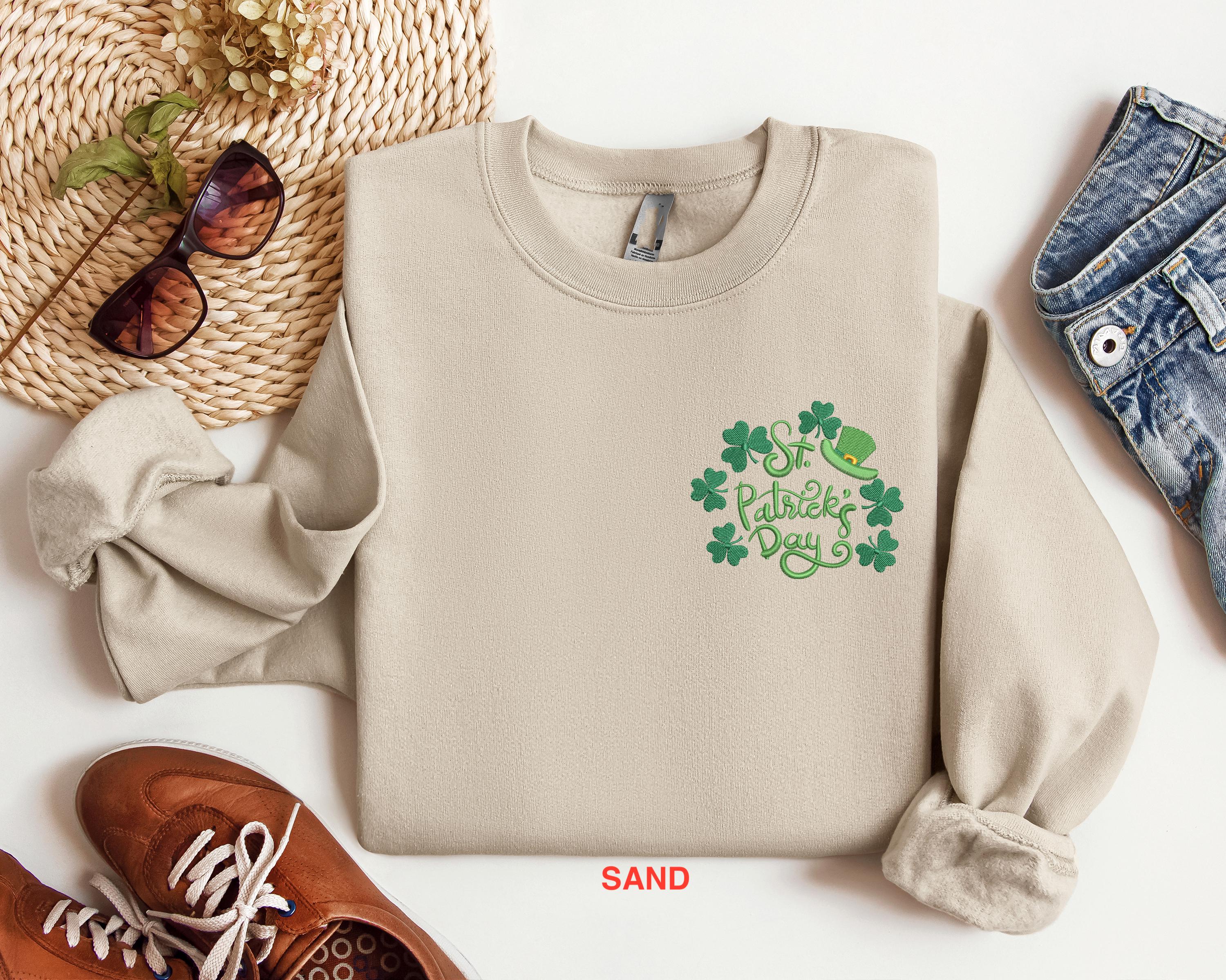 St Patricks Day Embroidered Shirt, Embroidered St Patricks Day Sweatshirt, Irish Day Sweater, St Patricks T-shirt, Irish Embroidered Shirt