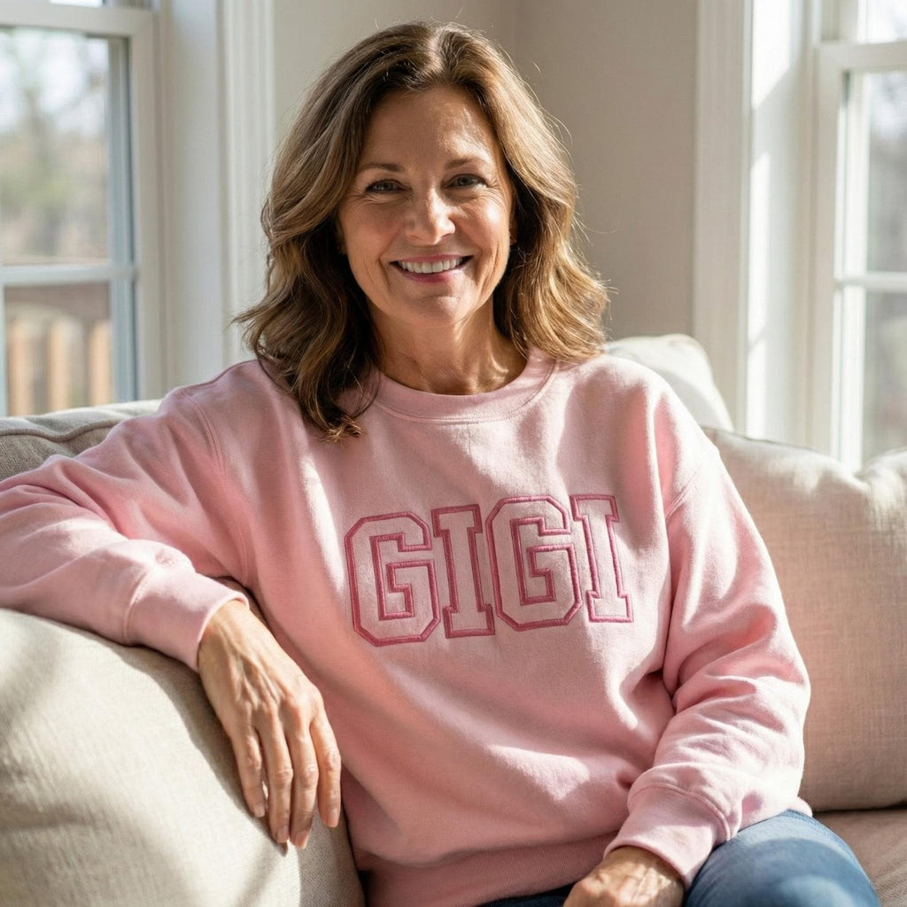 Grandma Sweatshirt Embroidered, Gigi Mimi Nana Sweatshirt, Mother’s Day Gift for Grandma, Personalized Grandma Crewneck