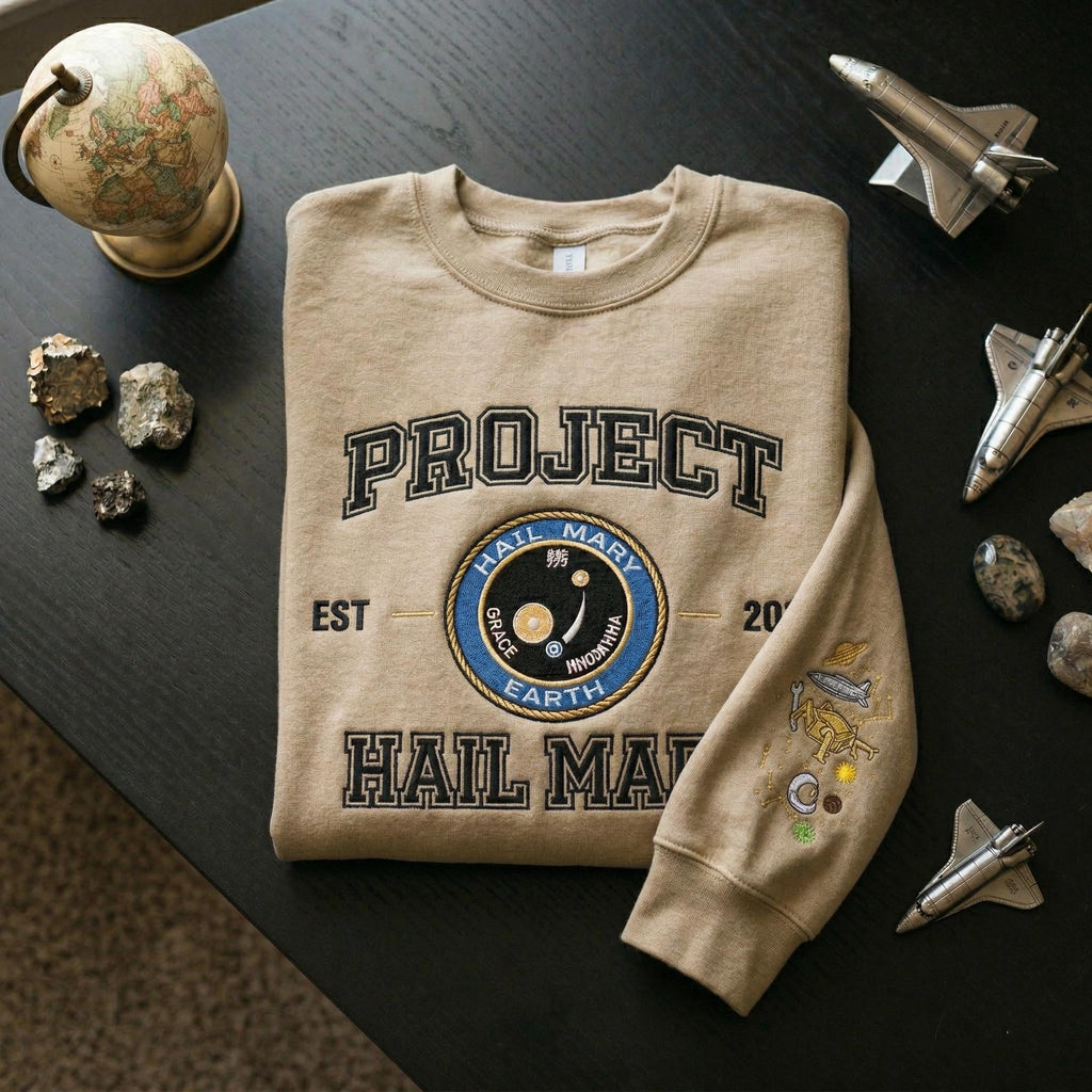 Embroidered Erid Planet Project Hail Mary Shirt, Rocky Amaze Amaze Amaze Embroidery Shirt, Sci-fi Fantasy Bookish Sweater, Book Lovers Gift