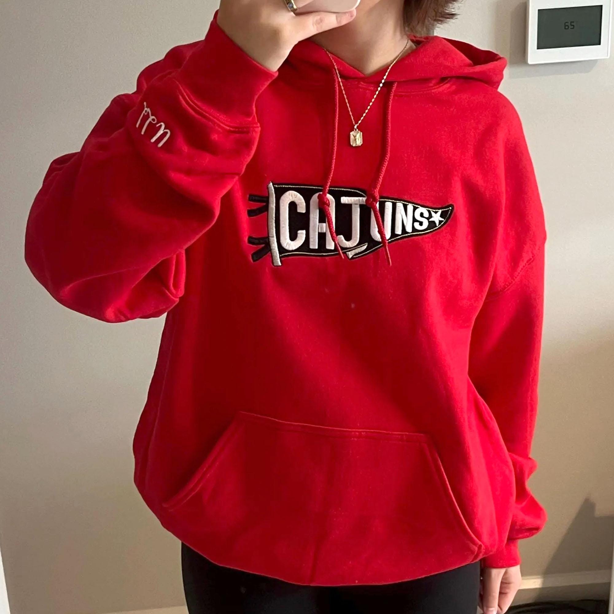 Custom Embroidered College Pennant Sweatshirt, Personalized School Name Sweater, University High School Apparel, Senior Class Gift, Custom Team Crewneck