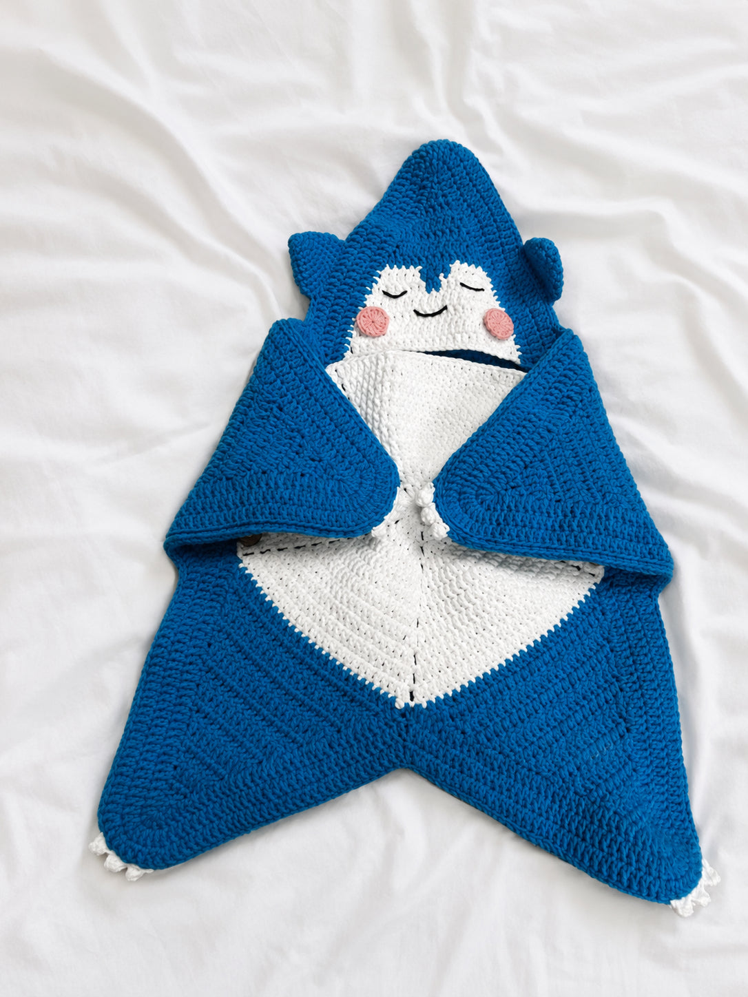 Personalized Shark Baby Swaddle, Star Cocoon, Custom Baby Star Romper Sleep Sack, Hooded Newborn Wrap, Handmade Crochet Knit Outfit, Custom Name Baptism Baby Shower Gift BABYSR02