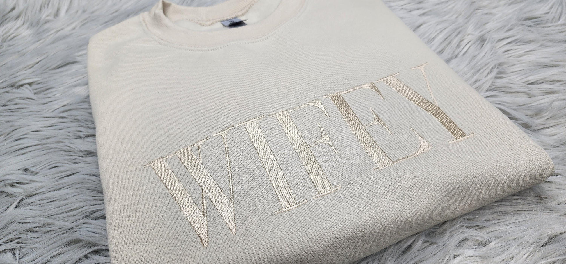 Wifey Embroidered Sweatshirt, Minimalist Bridal Sweater, Wedding Gift for Bride, Engagement Outfit, Newlywed Apparel