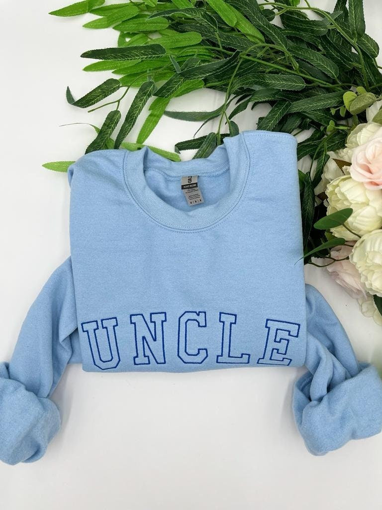 Embroidered Uncle Sweatshirt, Custom Gift for Uncle, Minimalist Pullover, Uncle Crewneck, Personalized Gift Idea