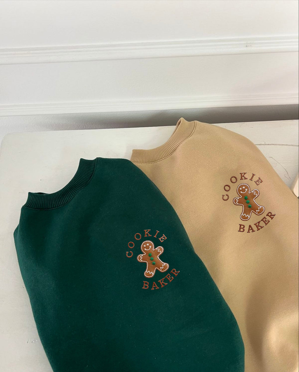 Cookie Baker Cookie Tester Embroidered Sweatshirt Set, Matching Christmas Shirts, Gingerbread Holiday Sweater, Couple Family Gift