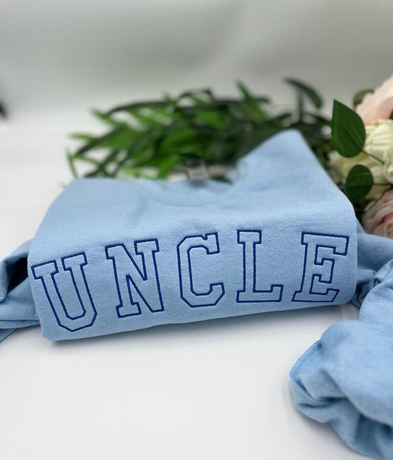 Embroidered Uncle Sweatshirt, Custom Gift for Uncle, Minimalist Pullover, Uncle Crewneck, Personalized Gift Idea