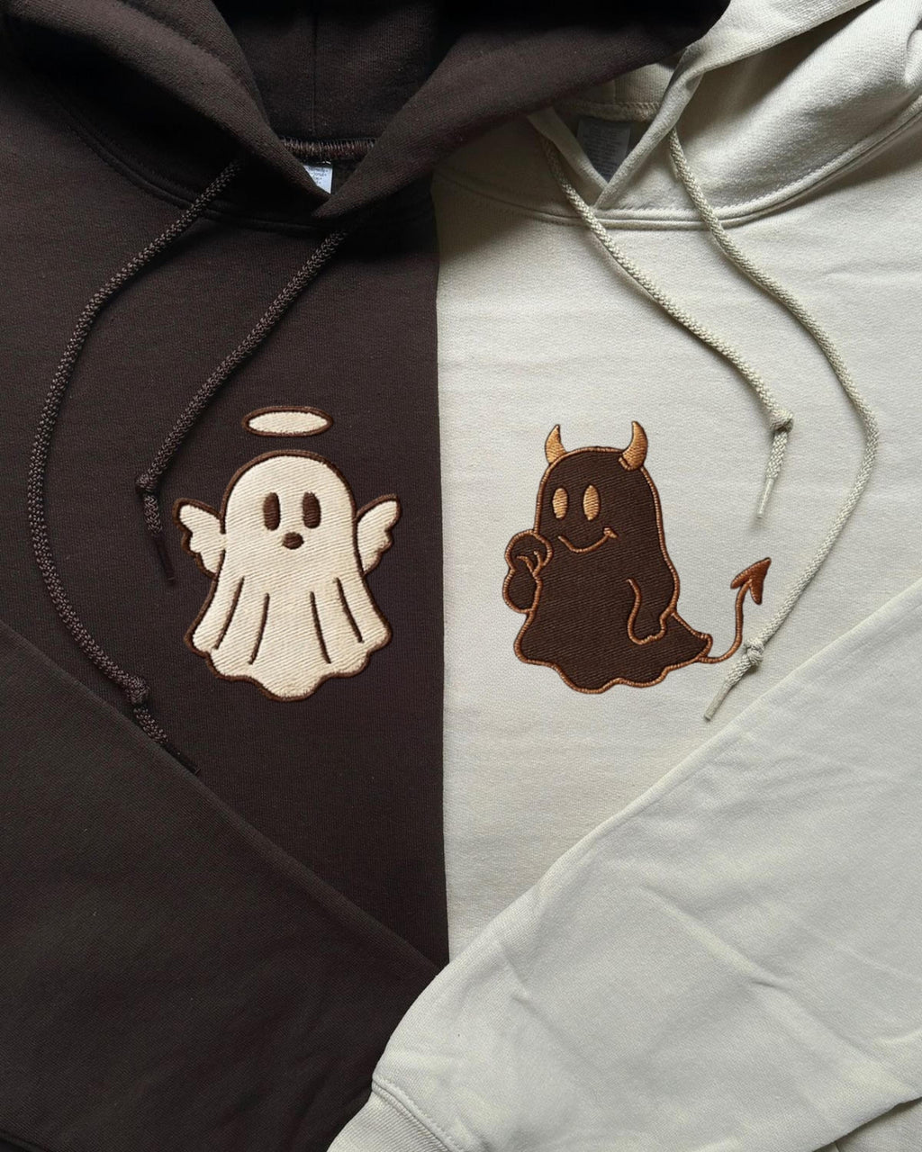 Couple Embroidered Sweatshirt, Halloween Couple Shirt, Custom Ghost Couple Shirt, Spooky Season, Boyfriend Gift, Gift For Her, Halloween Gift