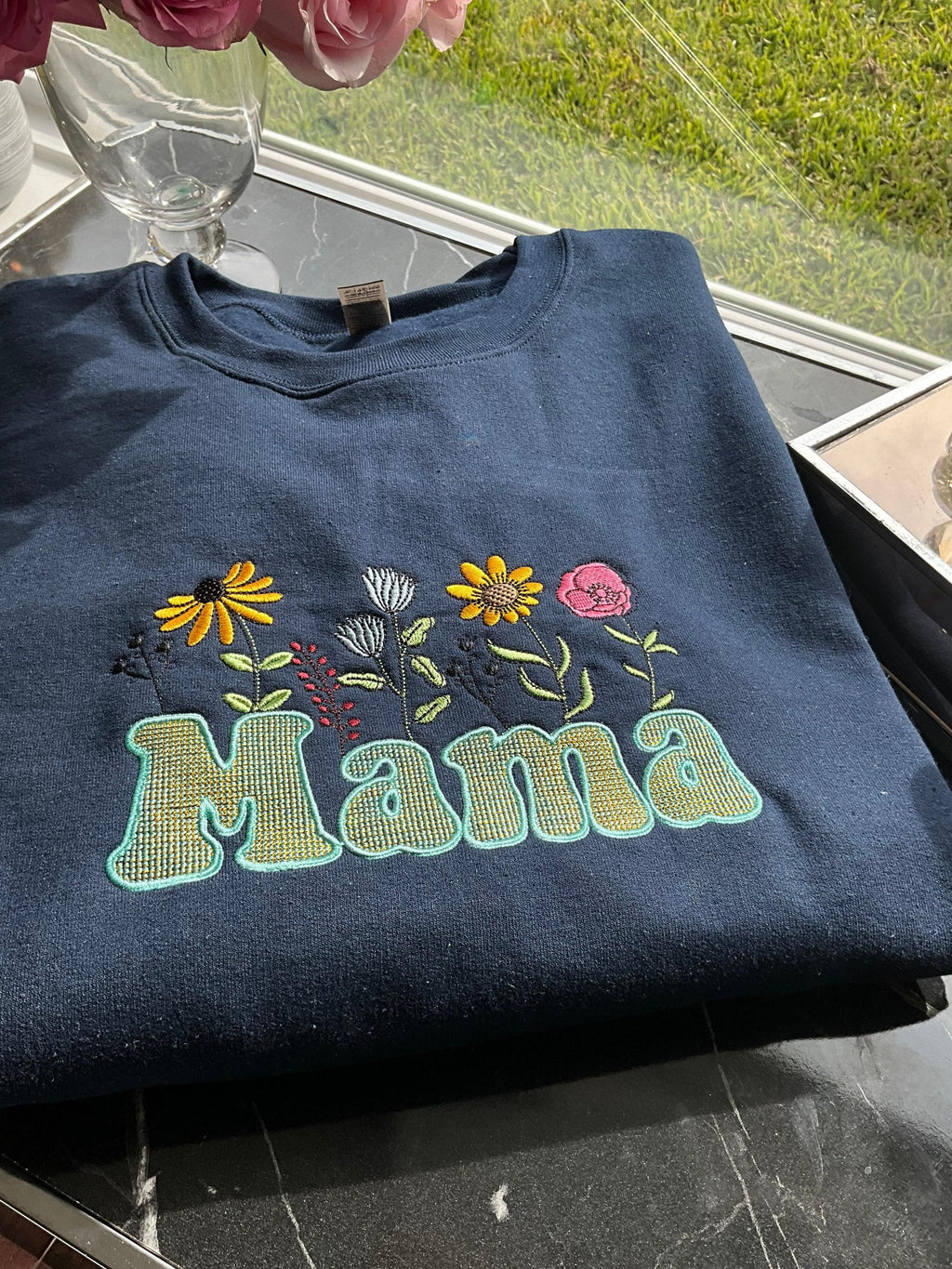 Embroidered Mama Sweatshirt, Mama crewneck, New Mom Gift, Embroidered Sweater, Mama Pullover, Gifts for Mom, Christmas Gift