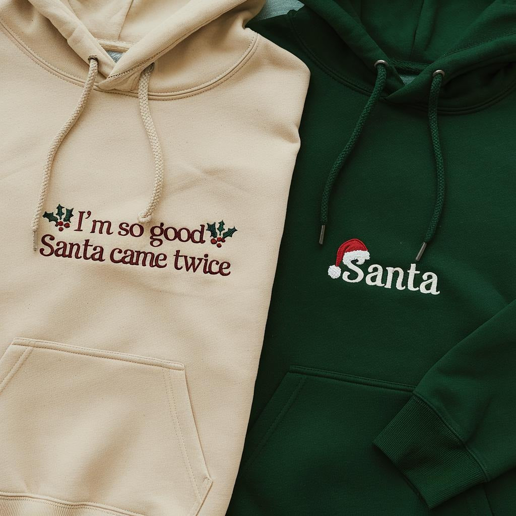 Embroidered Funny Couple Christmas Matching Sweatshirt, Hoodie, Christmas Matching Hoodies For Couple, Valentine Matching Gift for Couple