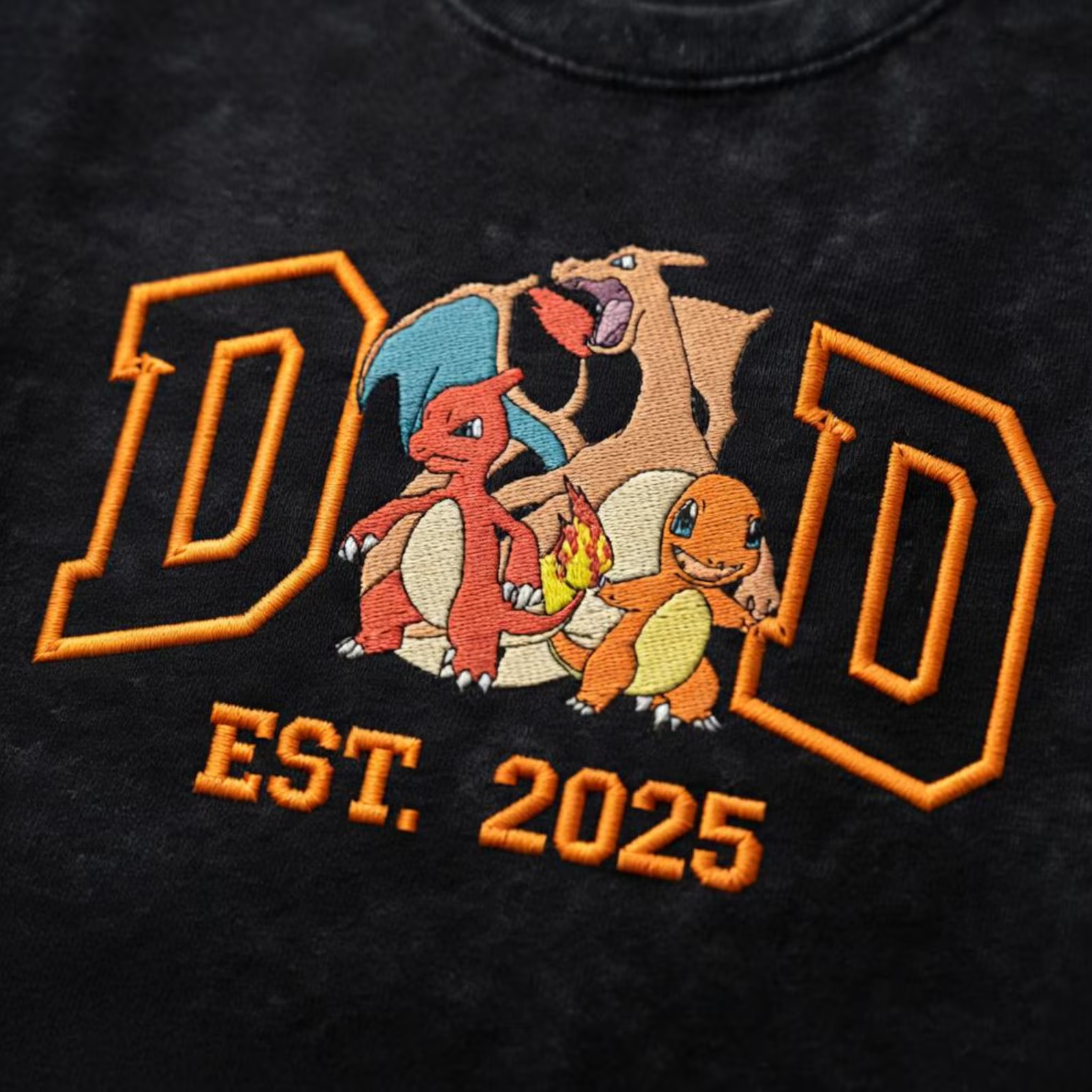 Custom Anime Dad Embroidered Washed T-Shirt, Personalized Father’s Day Gift