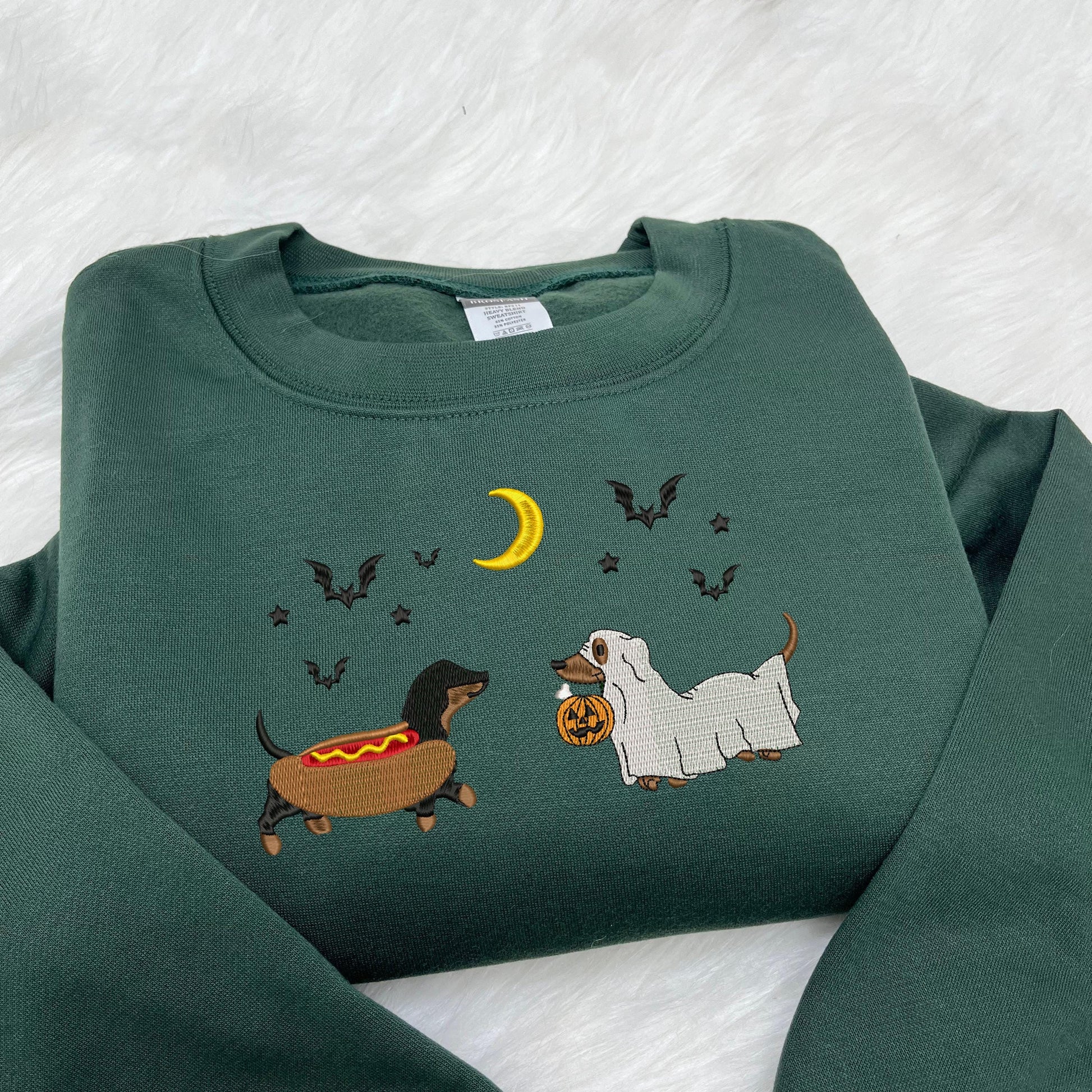 Halloween Embroidered Sweatshirt, Spooky Season Pup Crewneck, Halloween Pet Sweatshirt, Halloween Party Cute Shirt For Dog Lovers