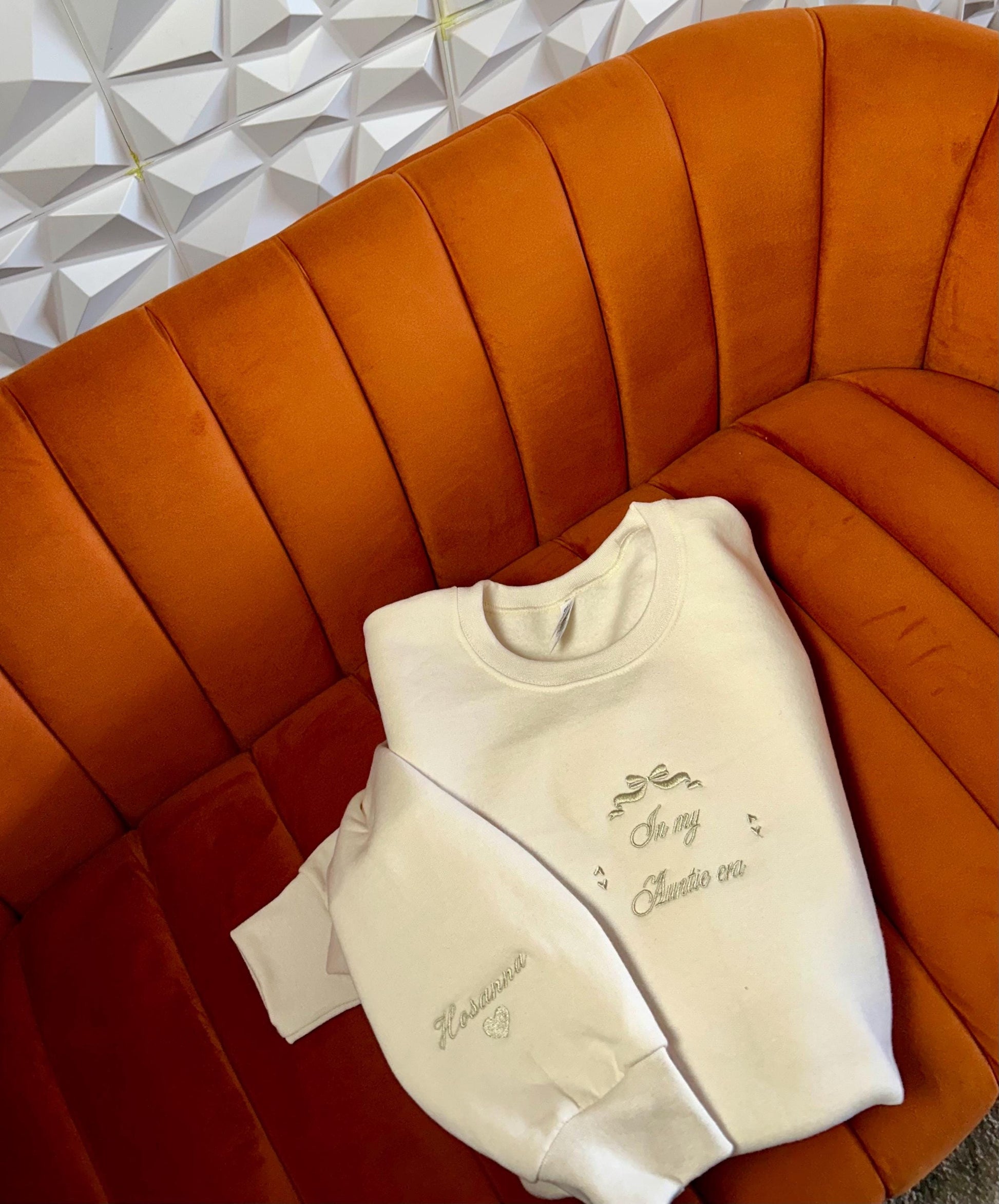 In My Auntie Era Embroidered Sweatshirt, Minimal Cozy Crewneck, Personalized Aunt Gift, Cute Aesthetic Pullover